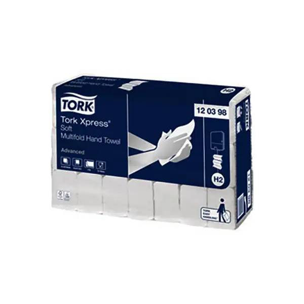 Ein Bild von Tork Xpress Multifold H2 Handtuch weiß - 21x26 cm