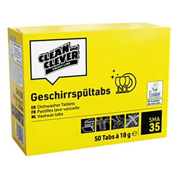 Ein Bild von CLEAN and CLEVER SMART Geschirrspültabs SMA35 - 50 Tabs