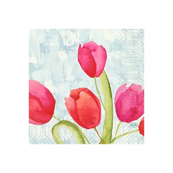 Ein Bild von Duni Serviette - painted tulips