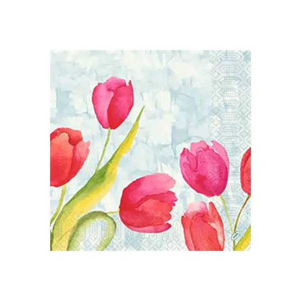 Ein Bild von Duni Serviette - Painted Tulips