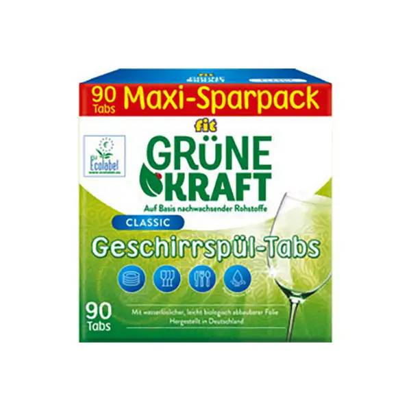 Ein Bild von Fit Fit Grüne Kraft Classic Geschirrspültabs XXL - 90 Tabs