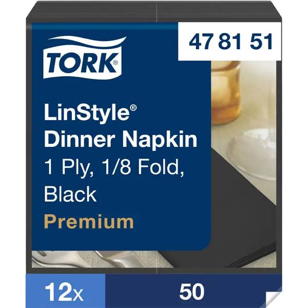 Ein Bild von Tork LinStyle Dinnerserviette - schwarz