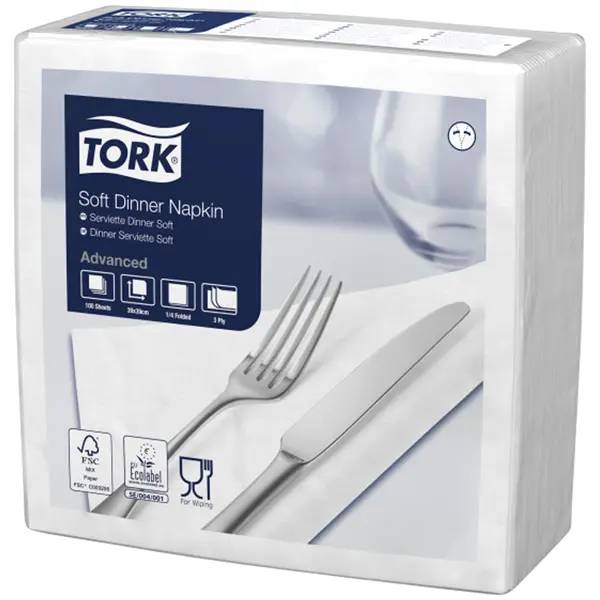 Tork Soft Dinnerservietten - weiß