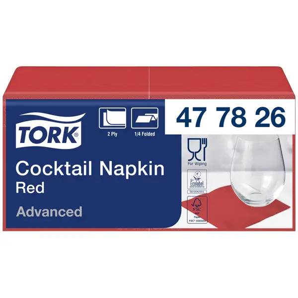 Ein Bild von Tork Advanced Cocktailserviette - rot