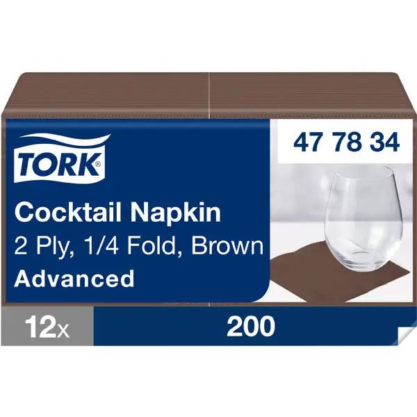 Ein Bild von Tork Advanced Cocktailserviette - braun