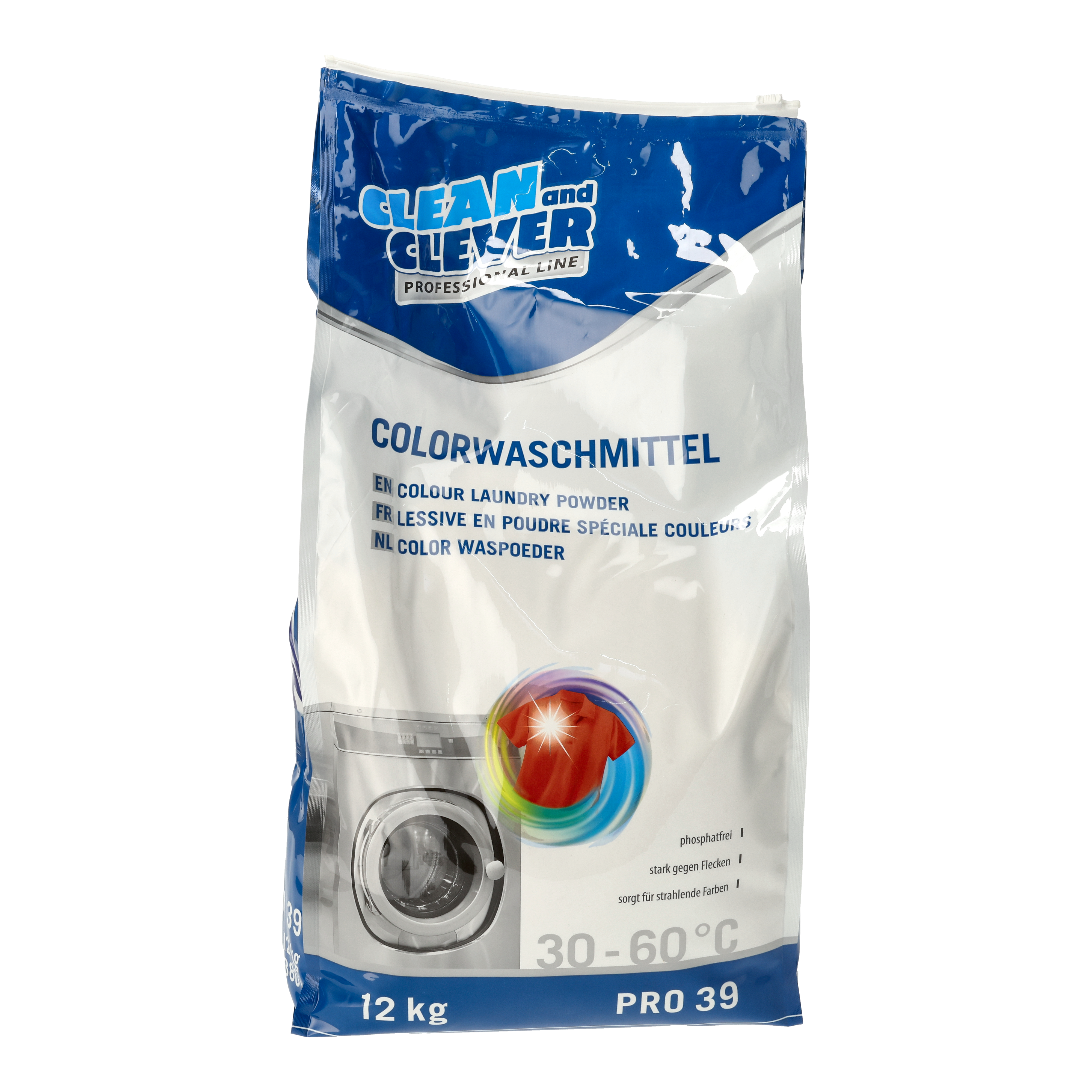 Ein Bild von CLEAN and CLEVER PROFESSIONAL Colorwaschmittel PRO39 - 12 kg