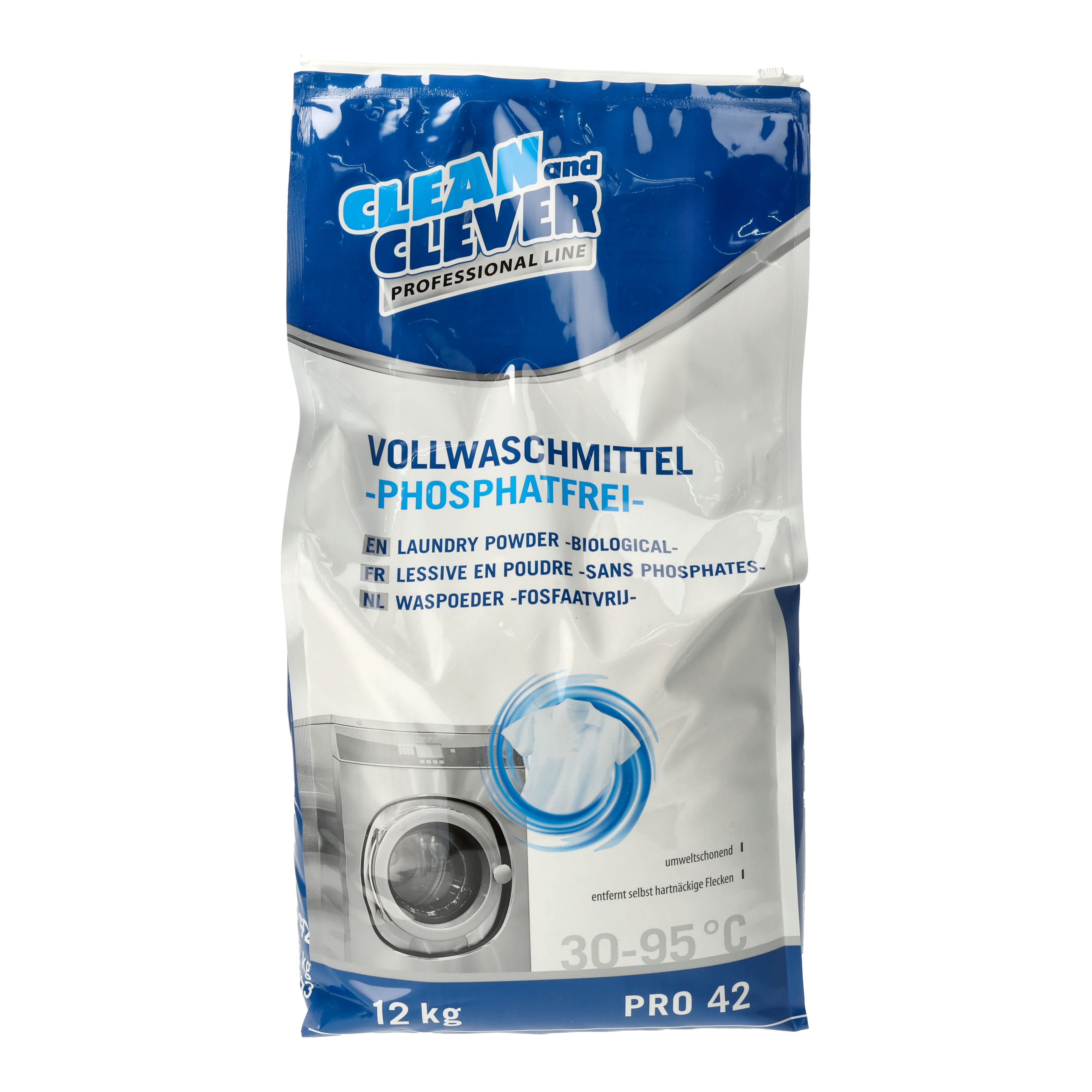 Ein Bild von CLEAN and CLEVER PROFESSIONAL Vollwaschmittel PRO42 - 12 kg