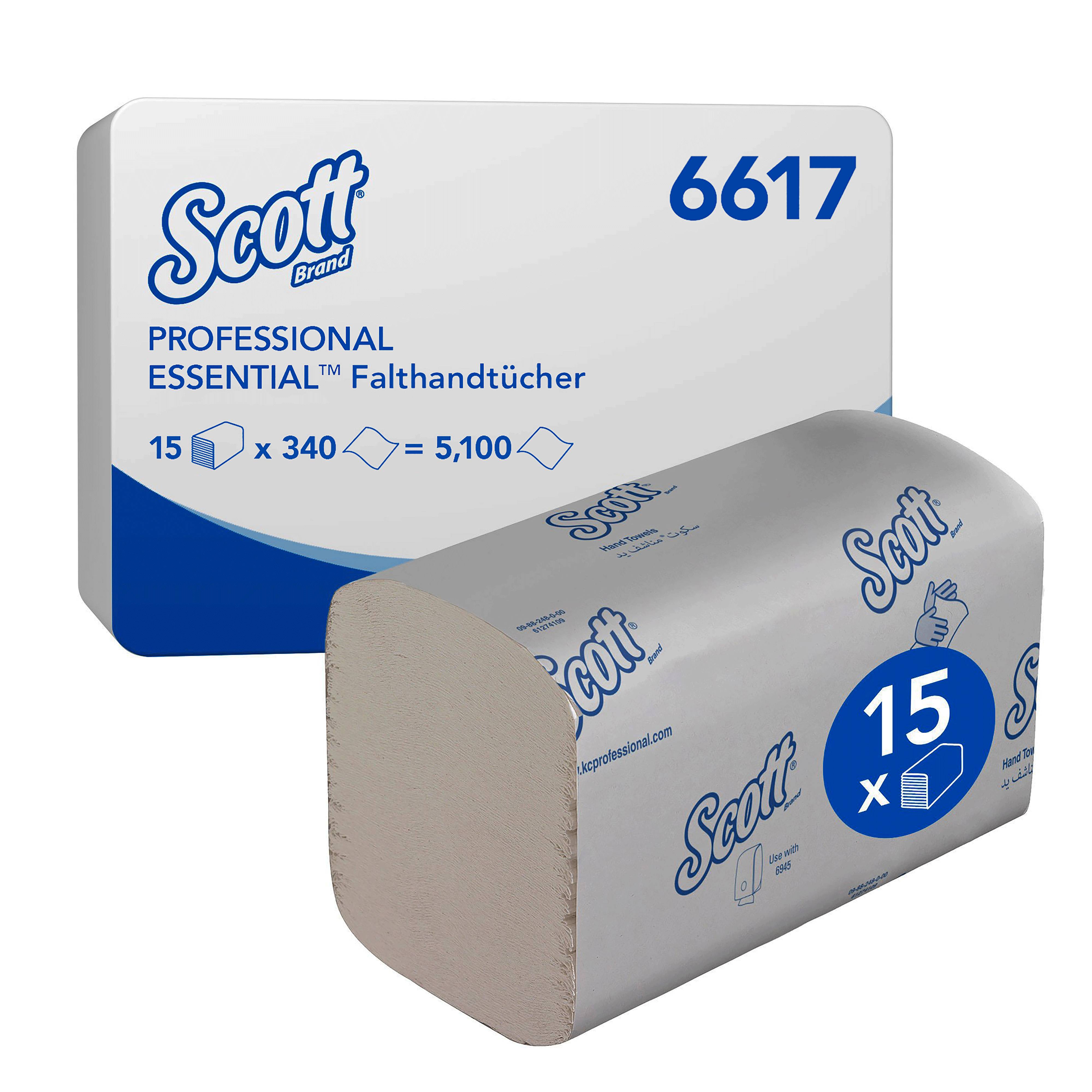 Ein Bild von Scott Essential Falthandtuch weiß - 20x21 cm