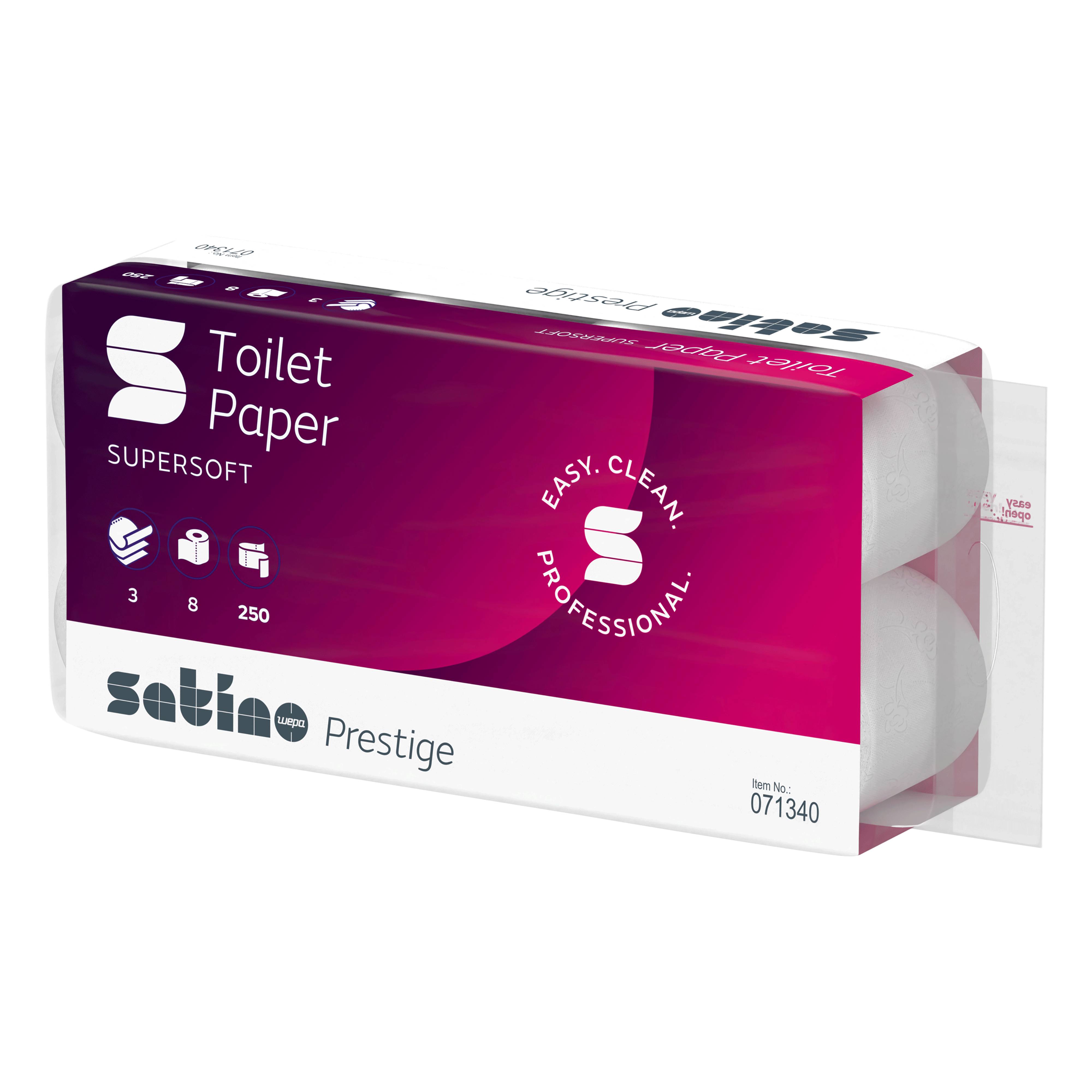 Ein Bild von Wepa satino prestige HT1 Kleinrollen-Toilettenpapier - 3-lagig