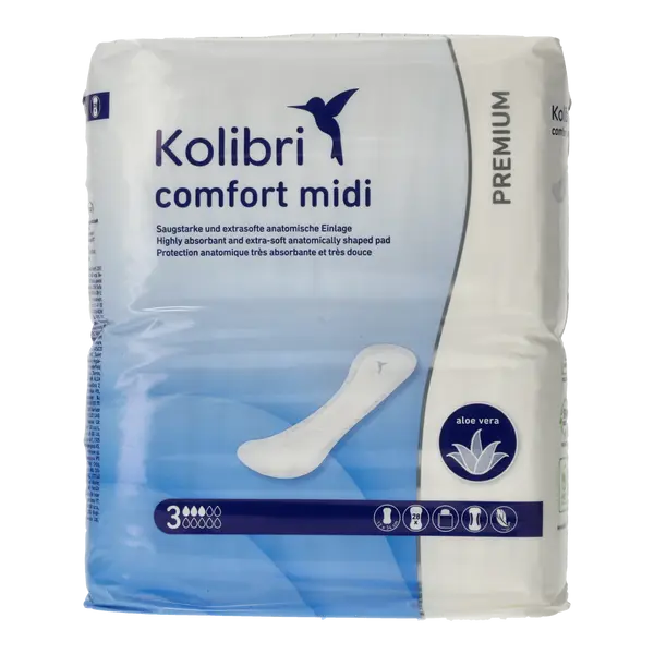 Ein Bild von Kolibri comfort PREMIUM midi Einlagen - 520 ml