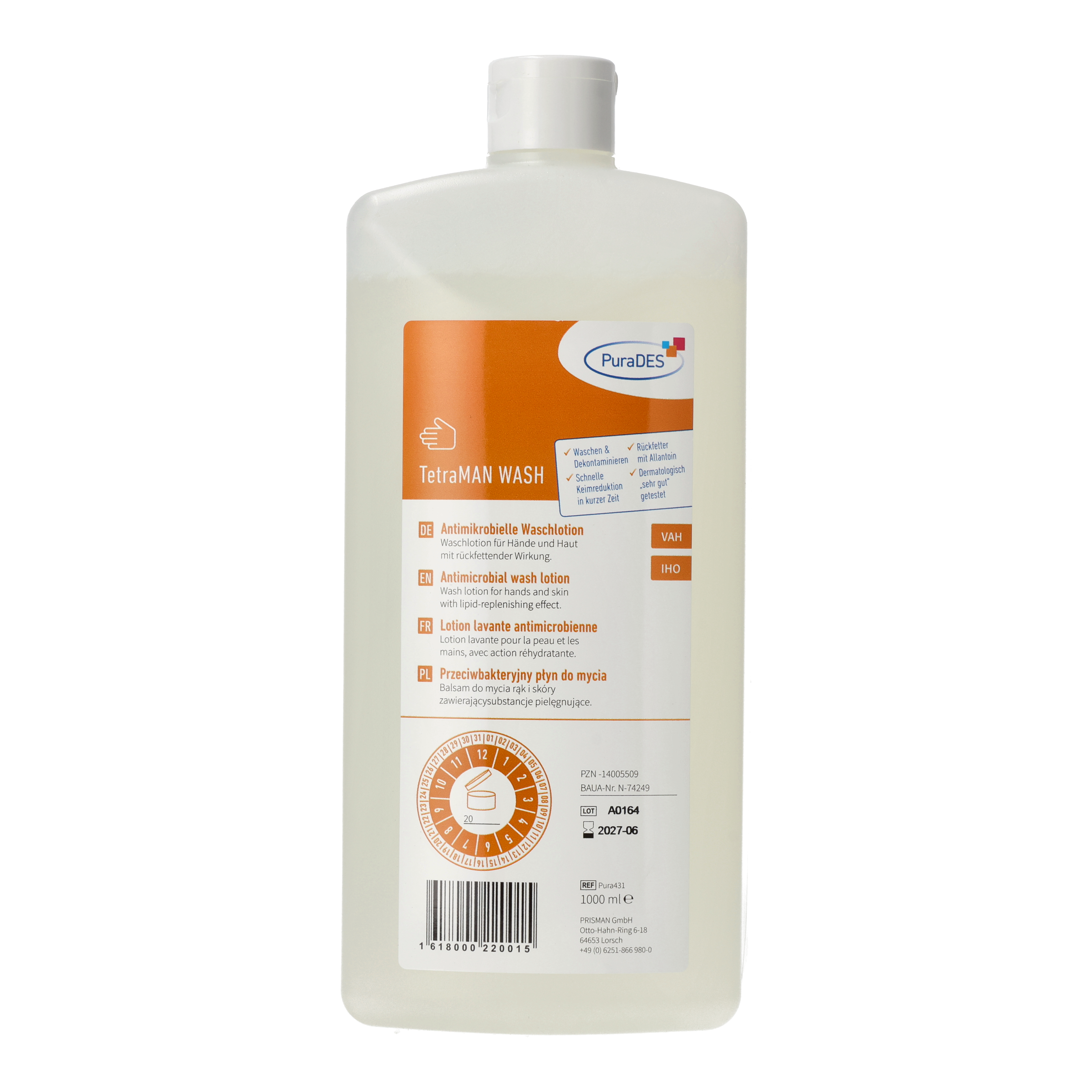 Ein Bild von PuraDES TetraMAN WASH Handwaschlotion - 1 Liter