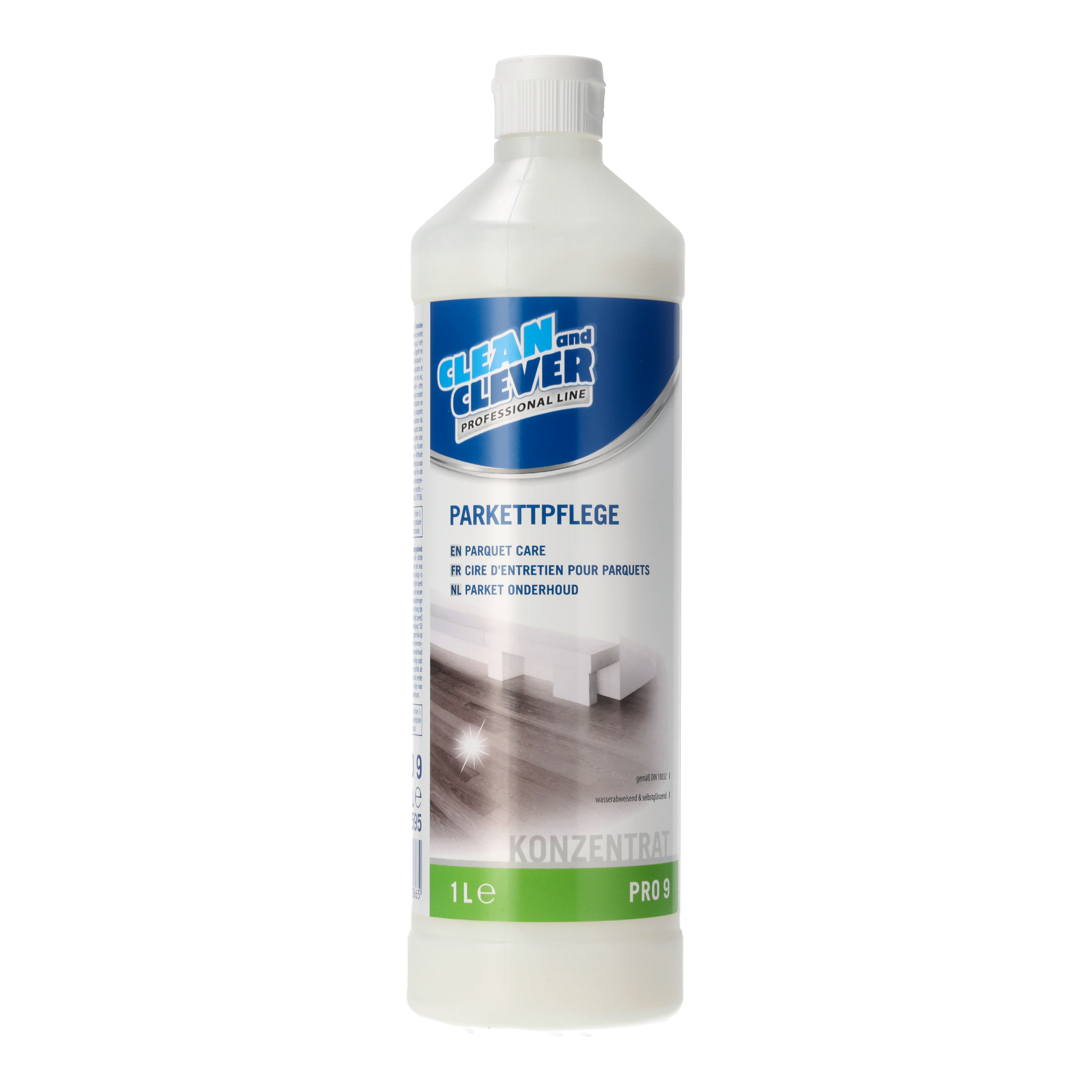 Ein Bild von CLEAN and CLEVER PROFESSIONAL Parkettpflege PRO9 - 1 Liter