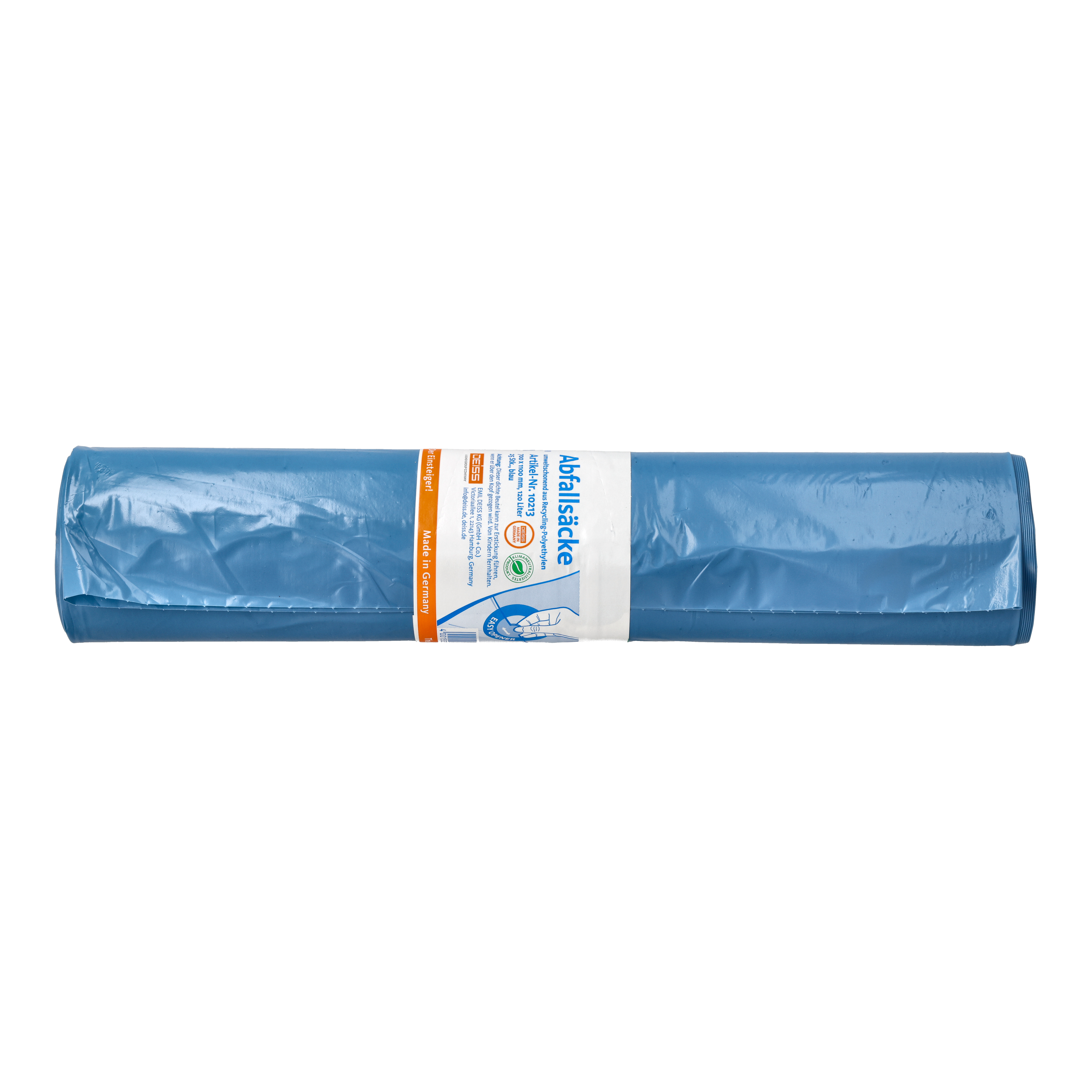 Ein Bild von Deiss Premium Plus Abfallsäcke 120 Liter - blau