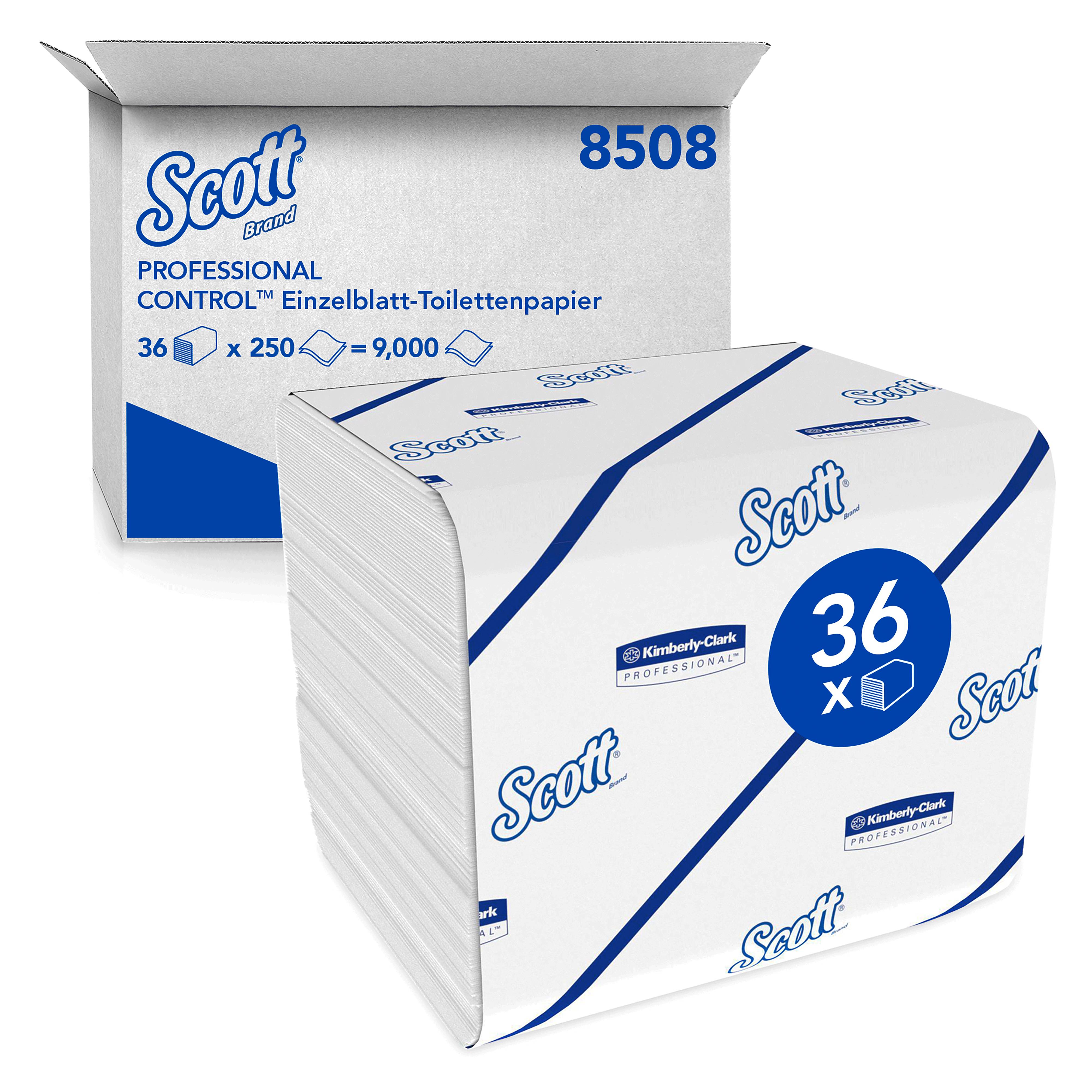 Scott CONTROL Einzelblatt-Toilettenpapier weiß - 2-lagig