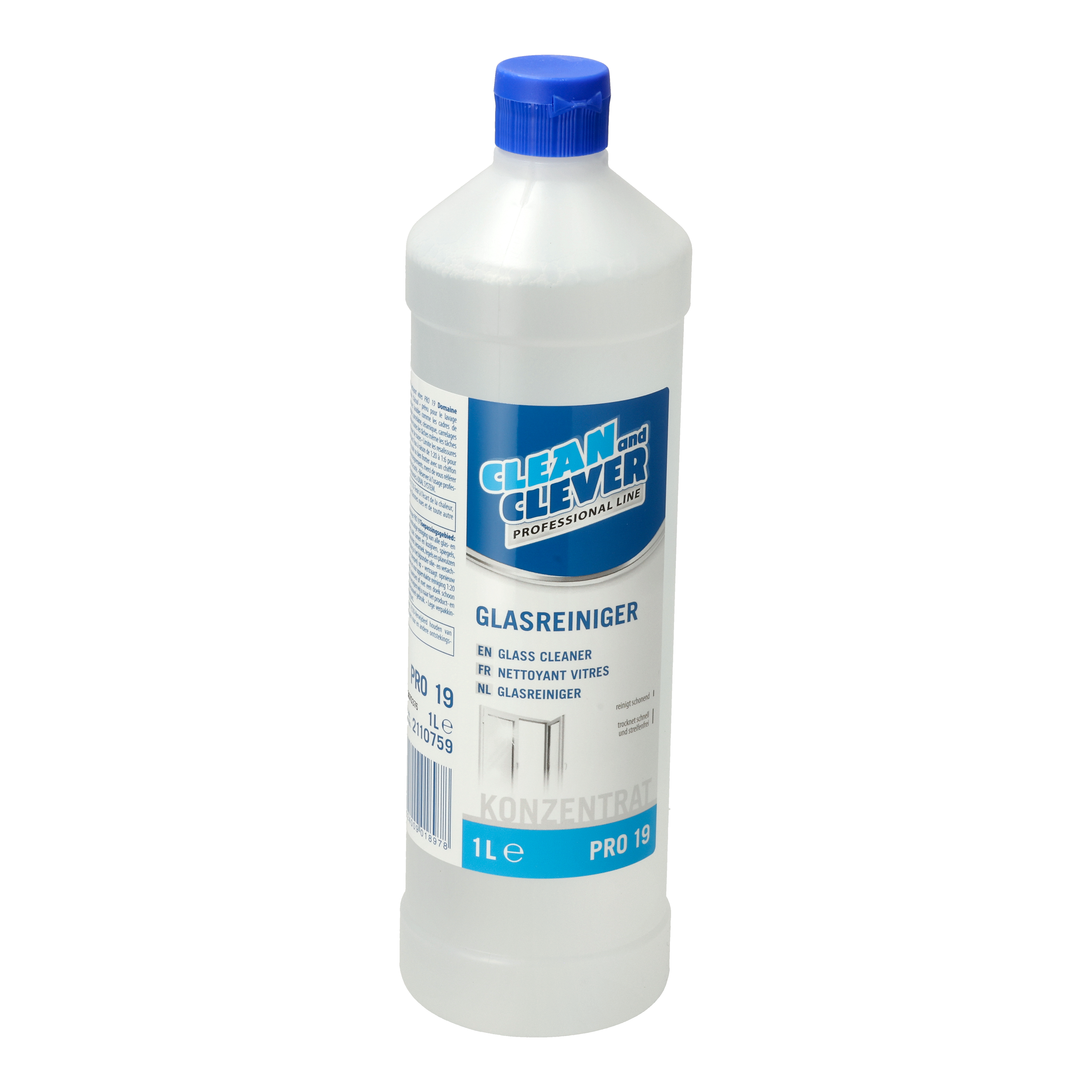 Ein Bild von CLEAN and CLEVER PROFESSIONAL Glasreiniger PRO19 - 1 Liter