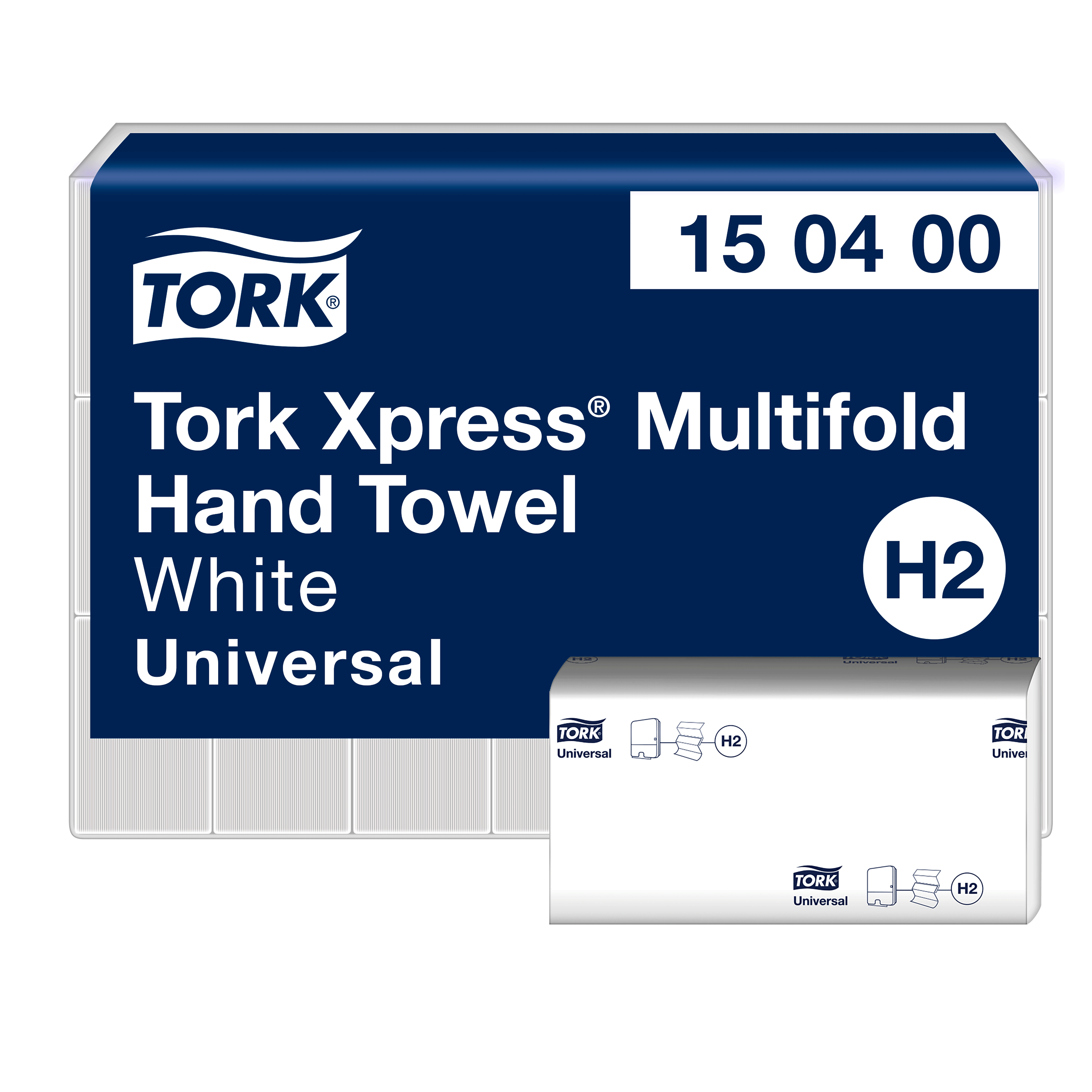 Ein Bild von Tork Xpress Multifold H2 Falthandtuch weiß - 21,3x24 cm