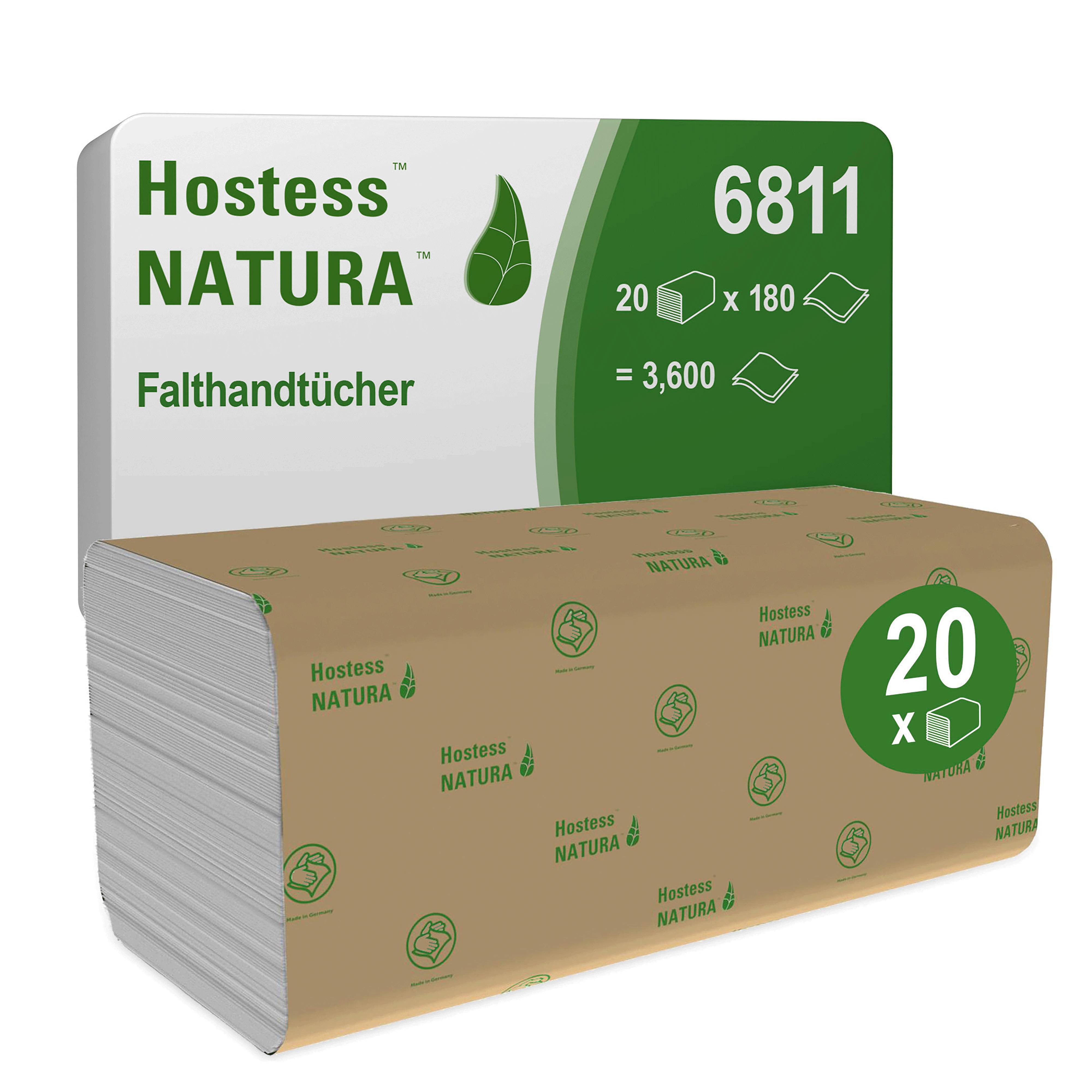 Ein Bild von Kimberly Clark Professional Hostess Natura Falthandtuch weiß - 23x25 cm