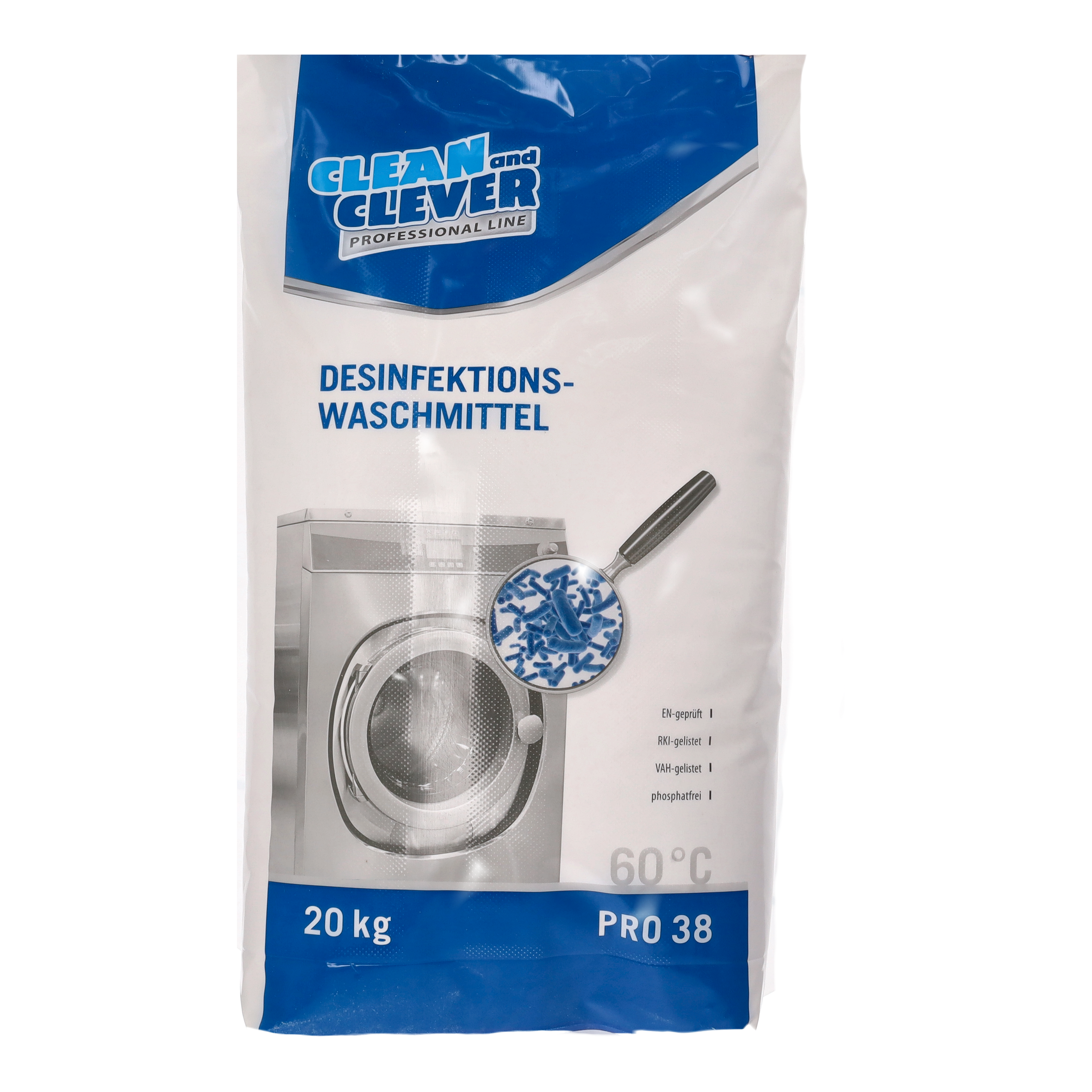 Ein Bild von CLEAN and CLEVER PROFESSIONAL Desinfektionswaschmittel PRO38 - 20 kg