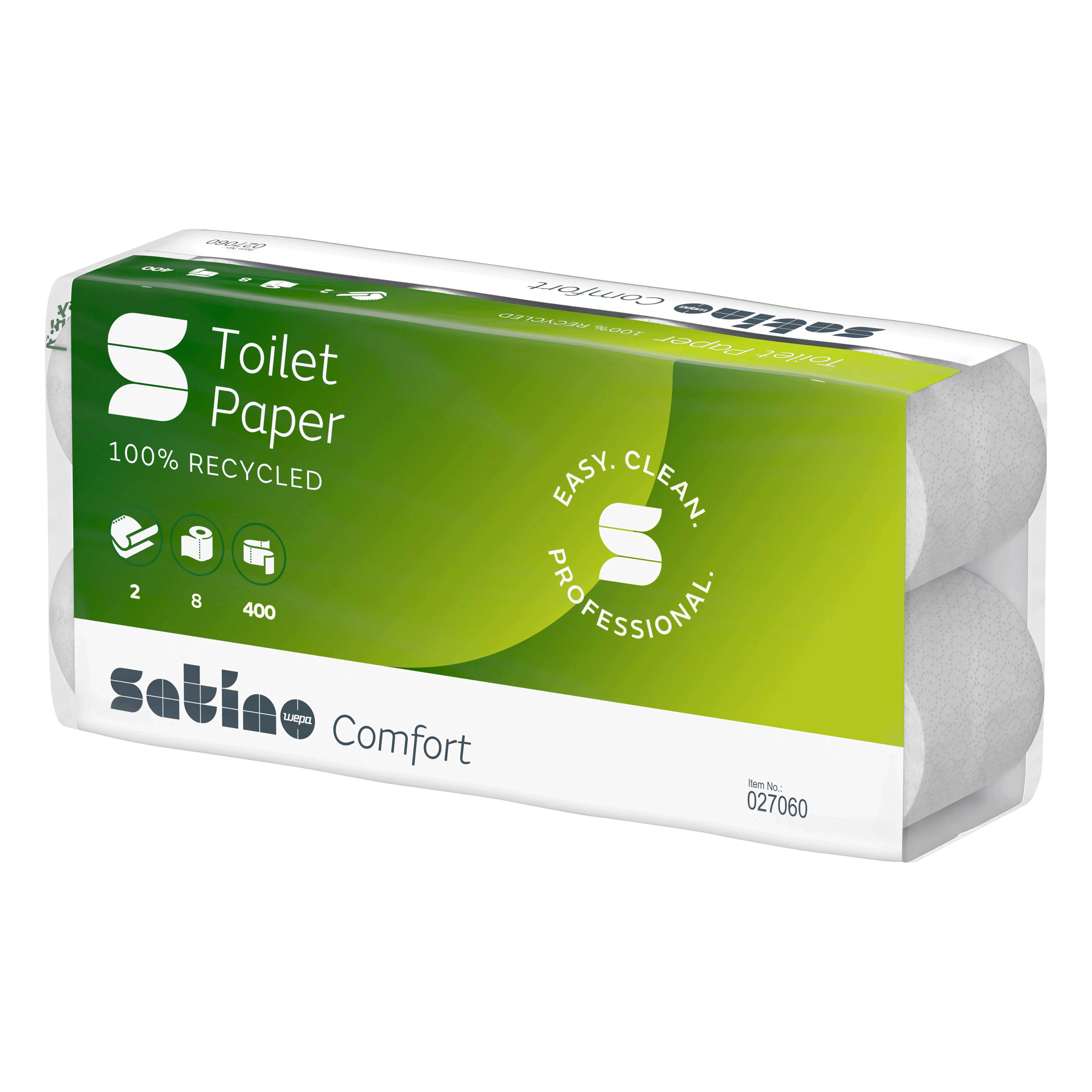 Ein Bild von Wepa satino comfort MT1 Toilettenpapier hochweiß - 2-lagig