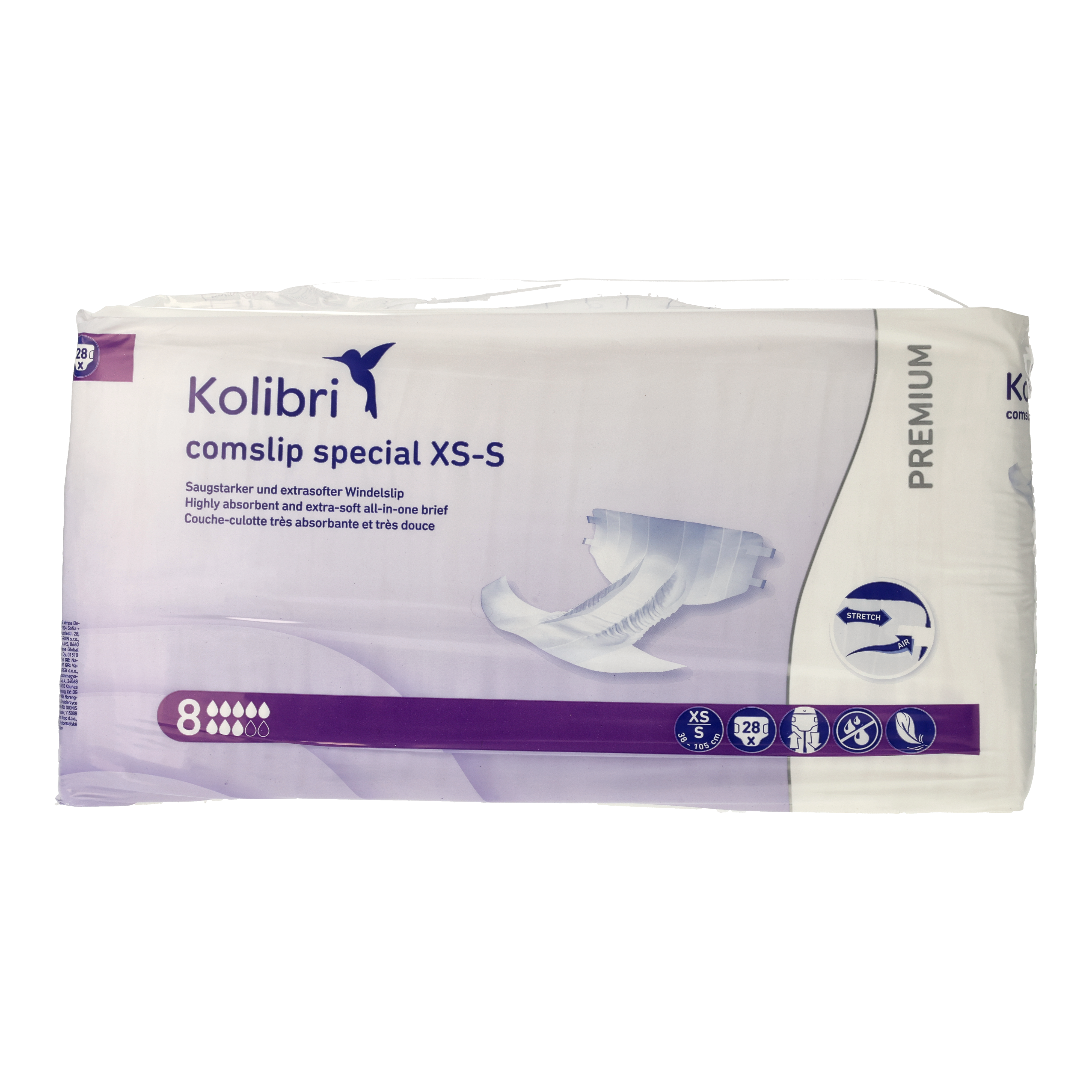 Ein Bild von Kolibri comslip PREMIUM special Windelslip - XS/S