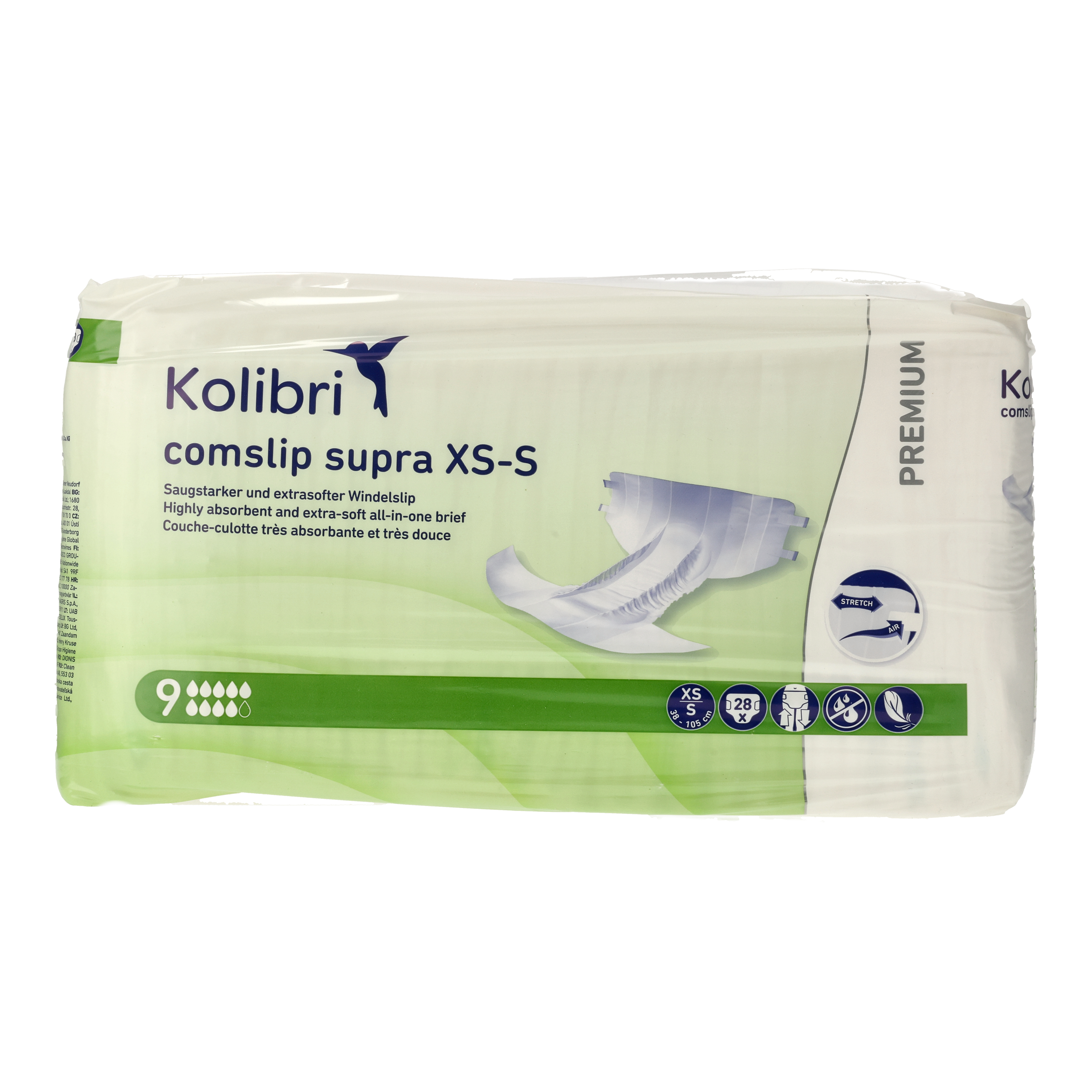 Kolibri comslip PREMIUM supra Windelslip - XS/S