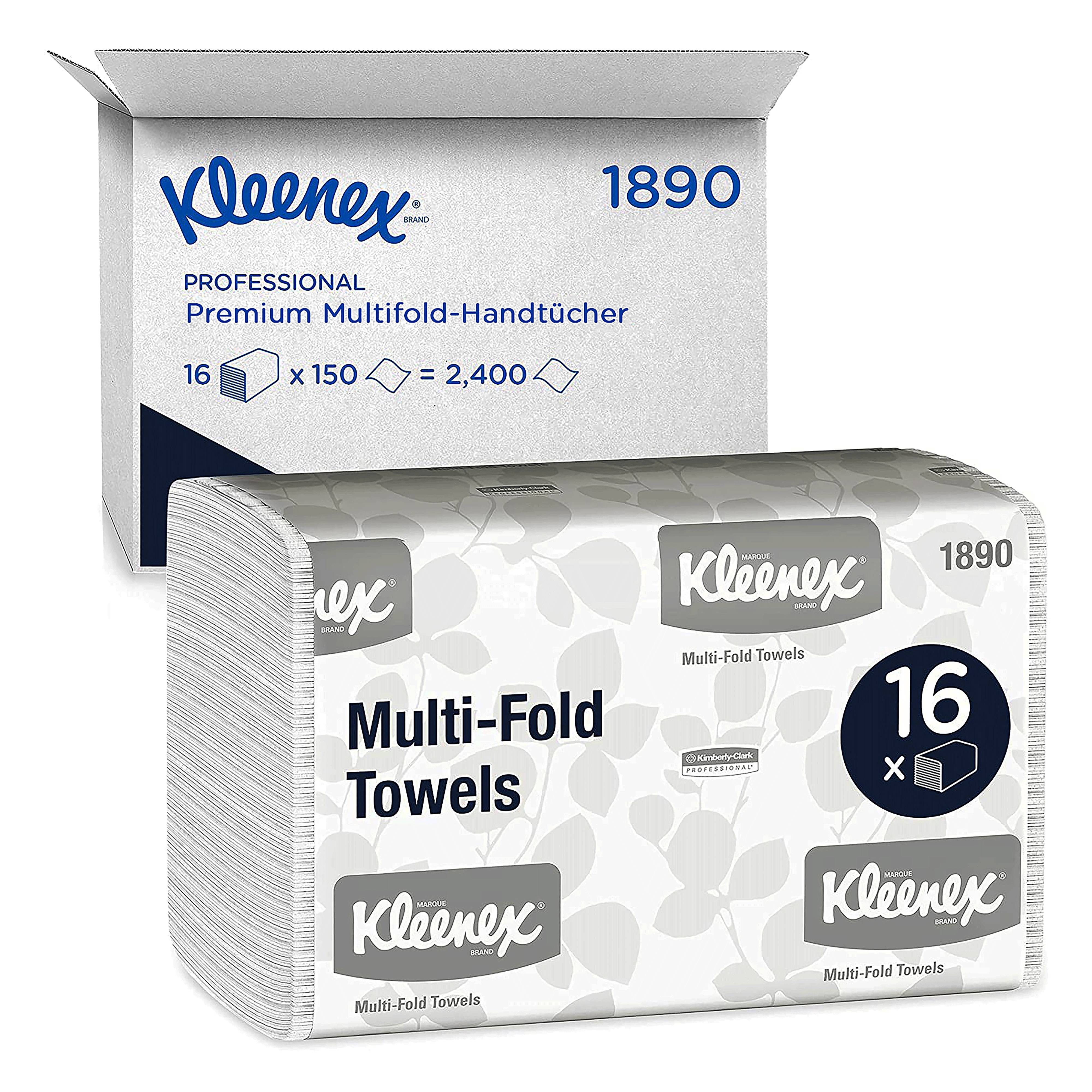 Ein Bild von Kleenex MultiFold Falthandtuch weiß - 23,5x24 cm