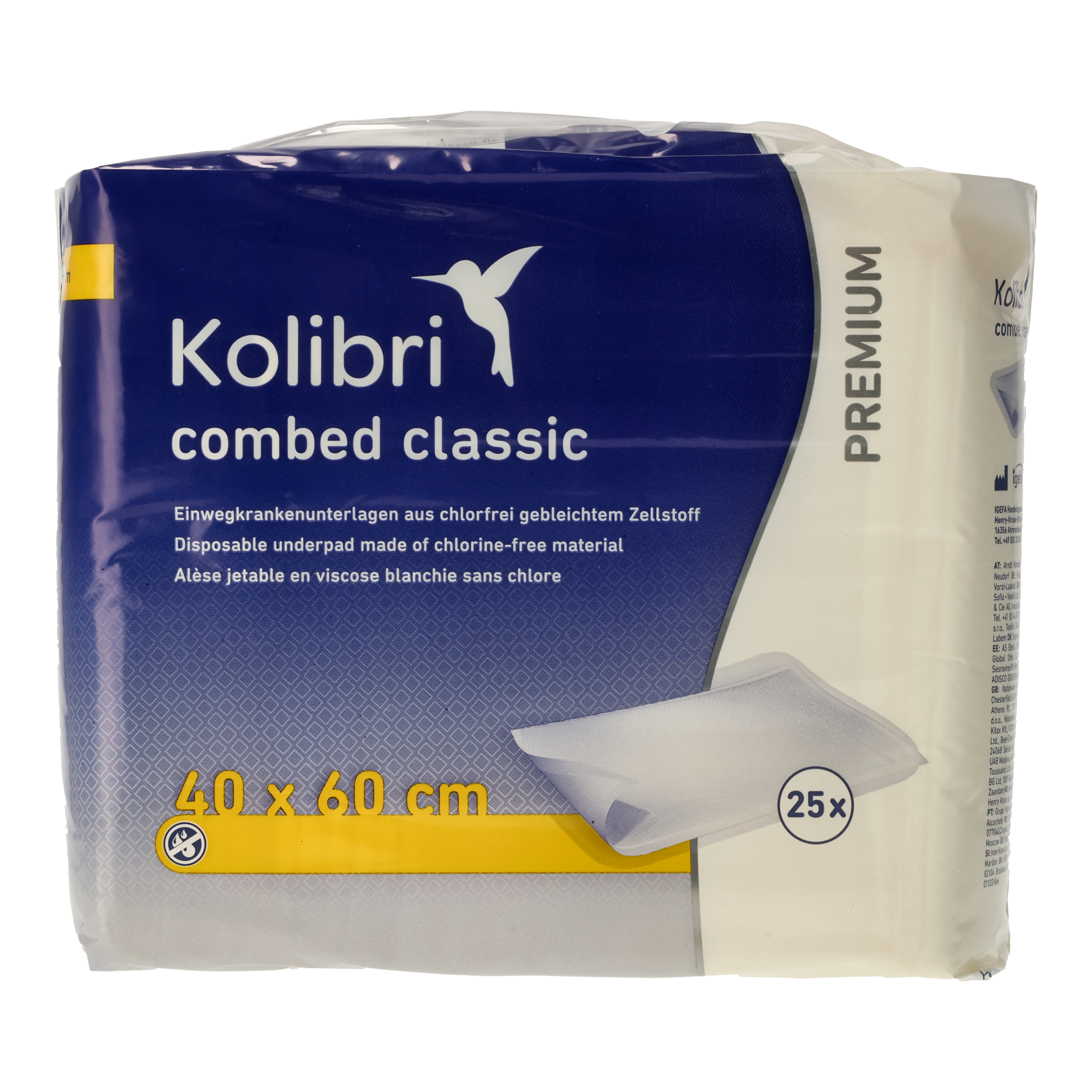 Ein Bild von Kolibri combed PREMIUM classic Krankenunterlage - 40 x 60 cm