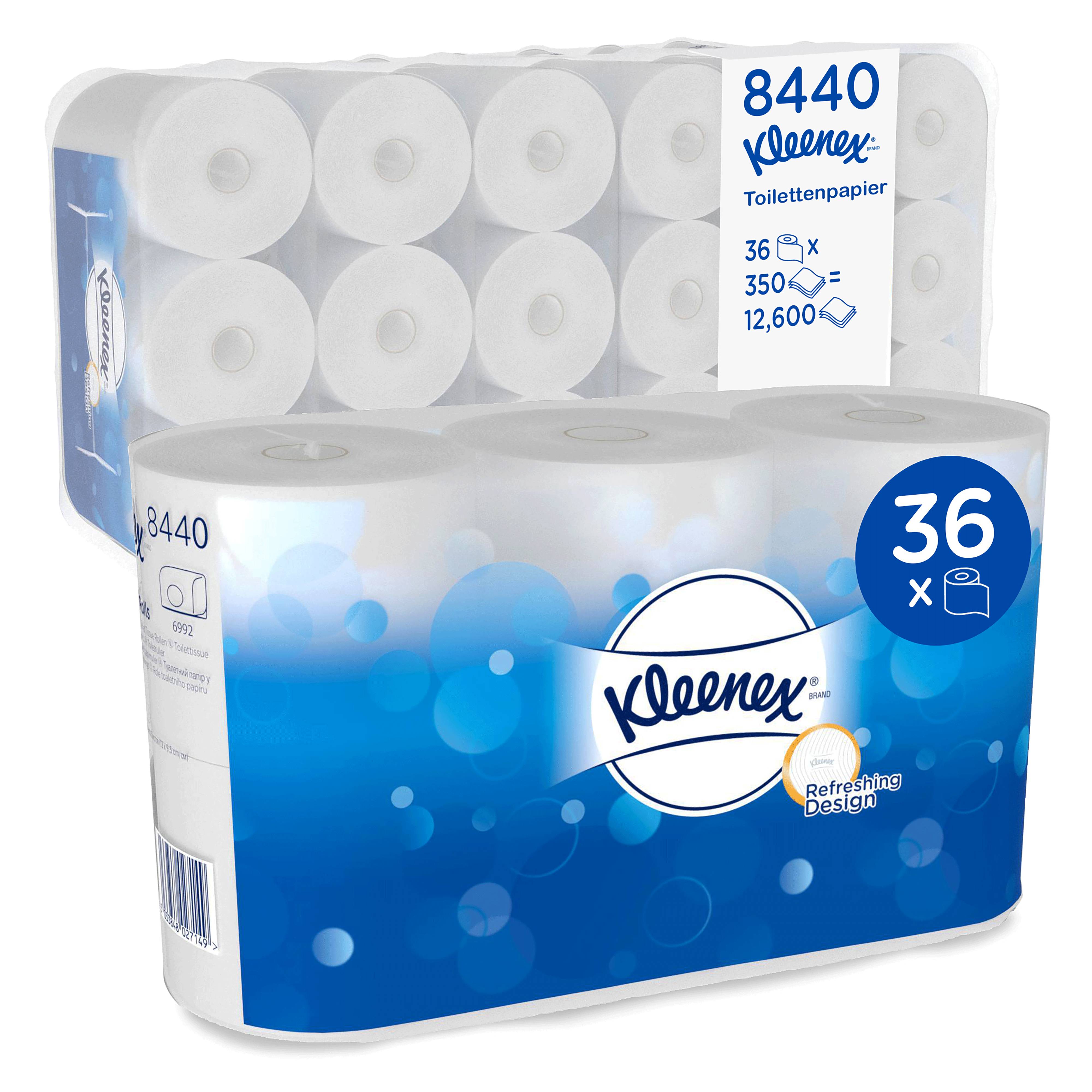 Ein Bild von Kleenex Standard Tissue-Toilettenpapier weiß - 3-lagig