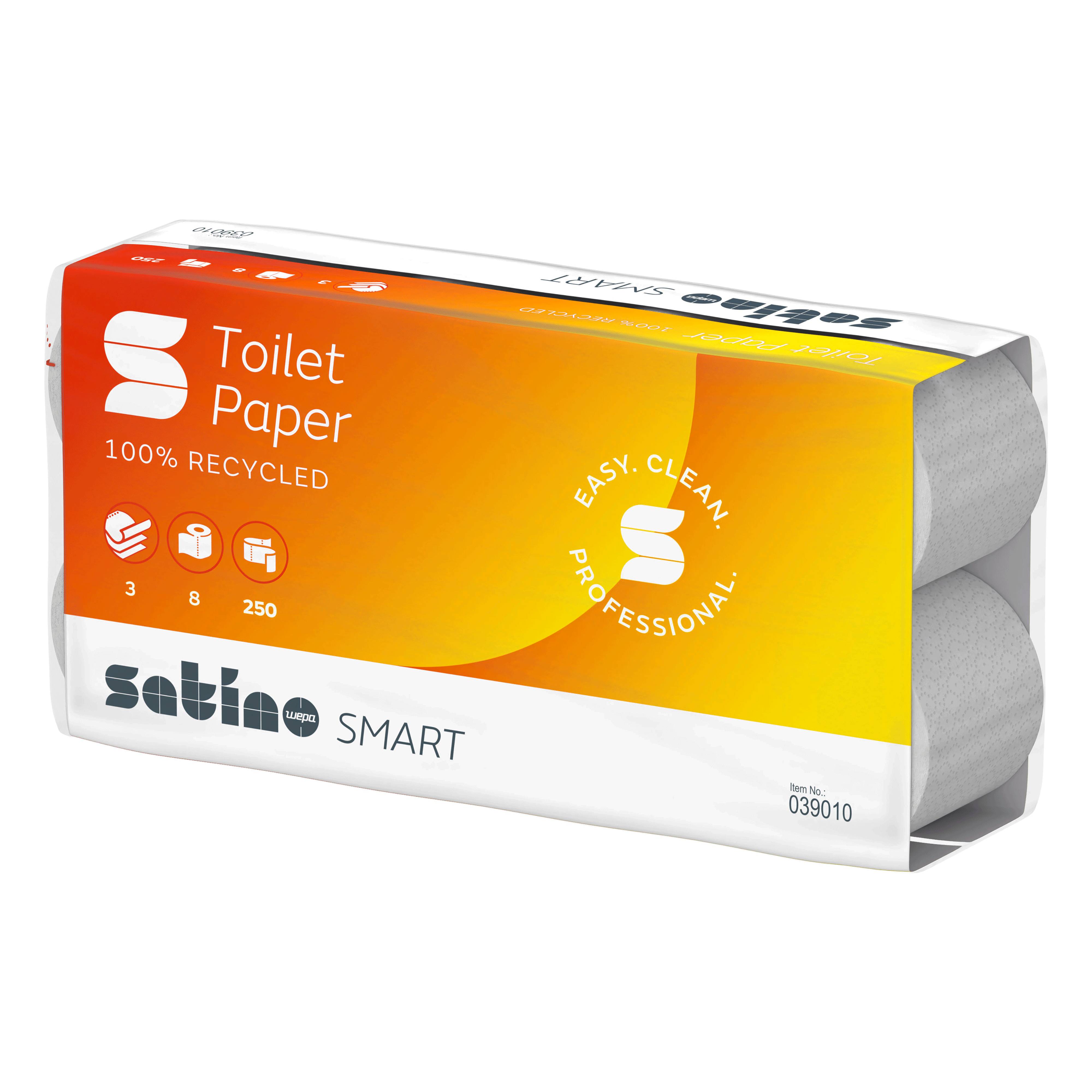 Ein Bild von Wepa satino smart MT1 Toilettenpapier hochweiß - 3-lagig