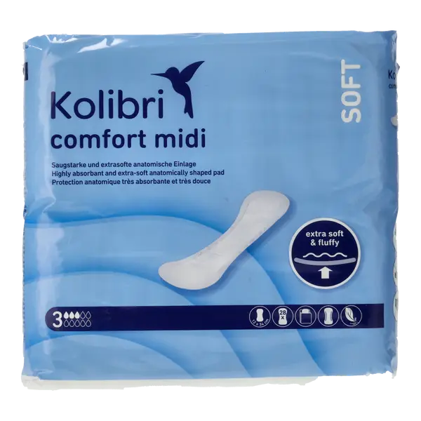 Ein Bild von Kolibri comfort SOFT midi Einlage - 600 ml