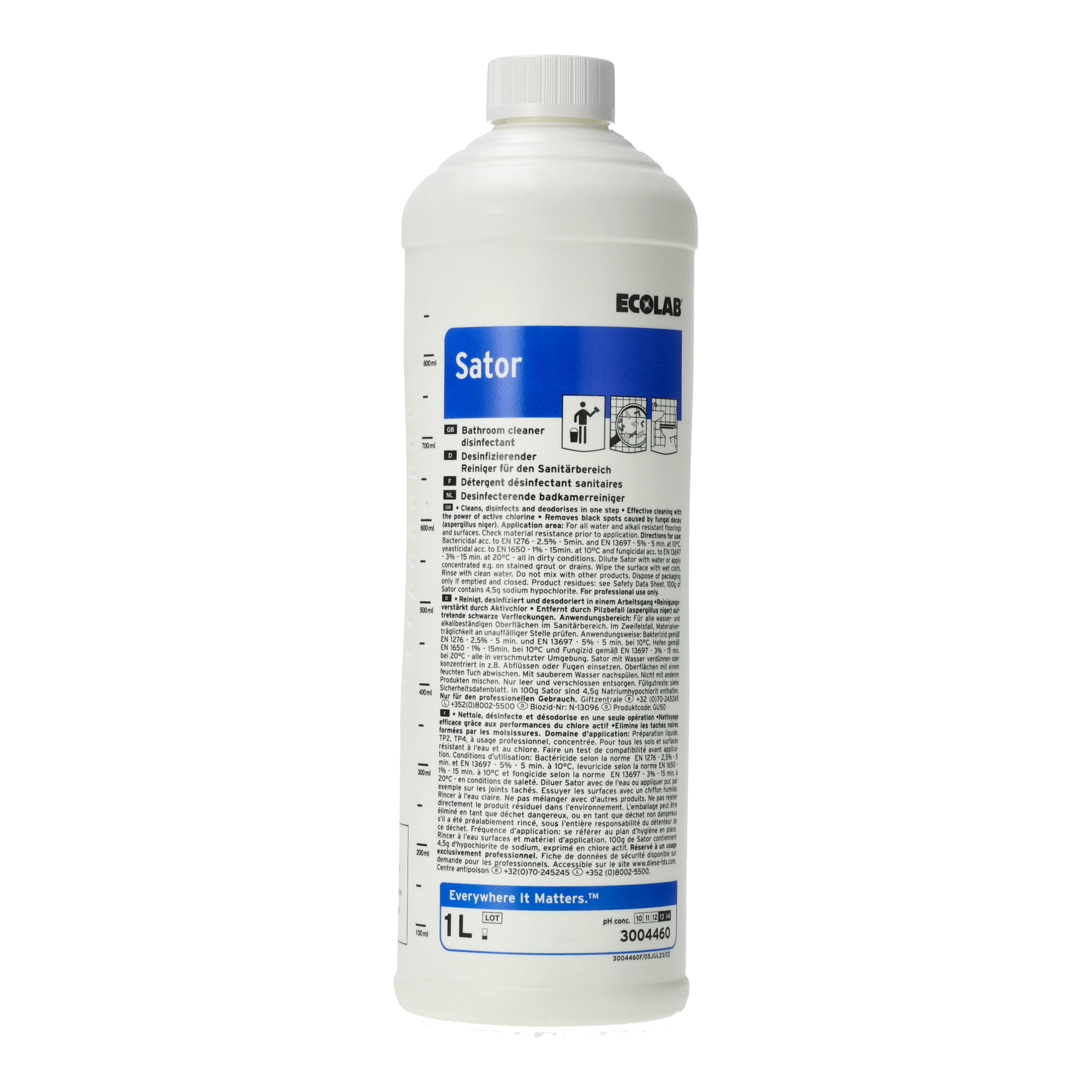 Ein Bild von Ecolab Sator Desinfektionsreiniger - 1 Liter