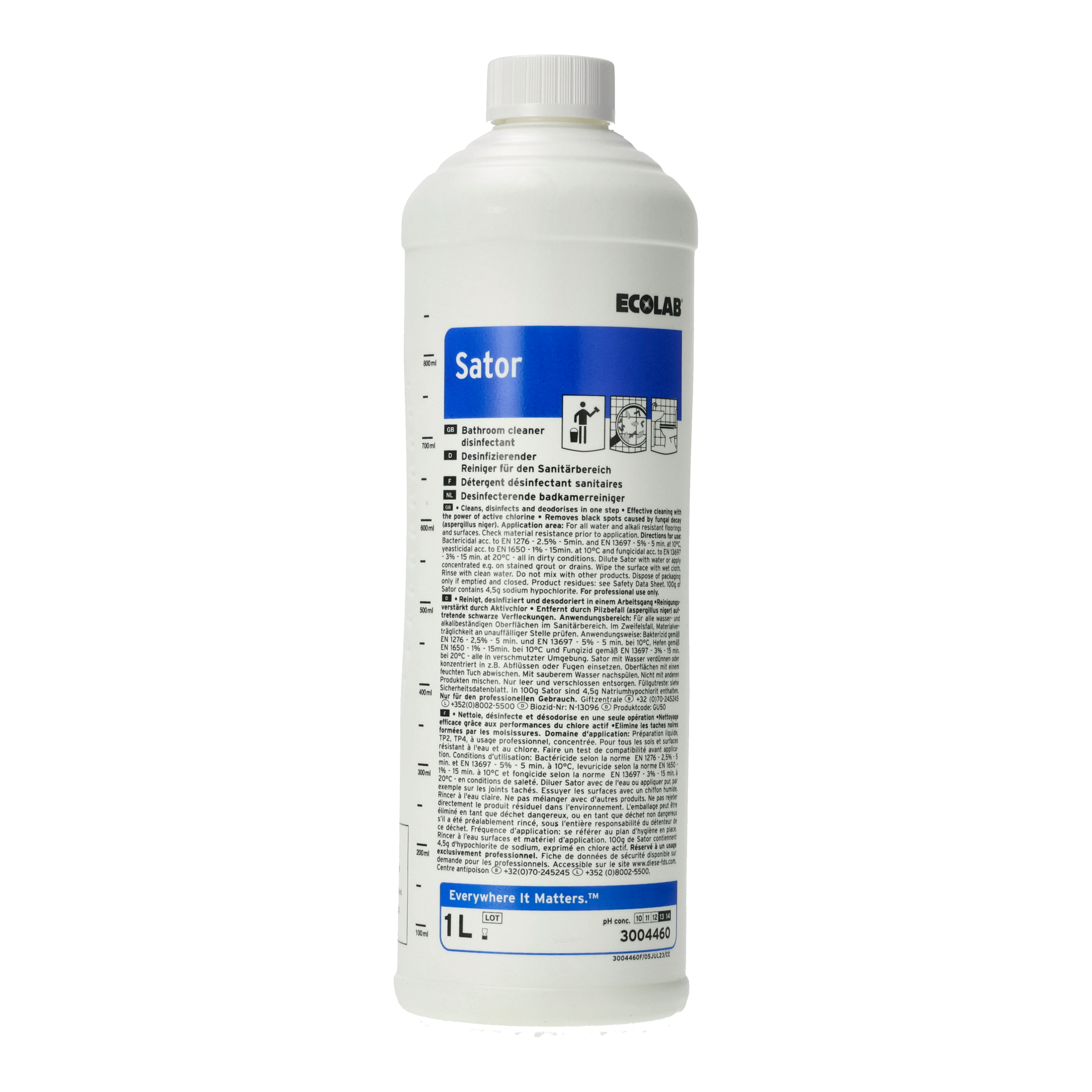 Ecolab Sator Desinfektionsreiniger - 1 Liter