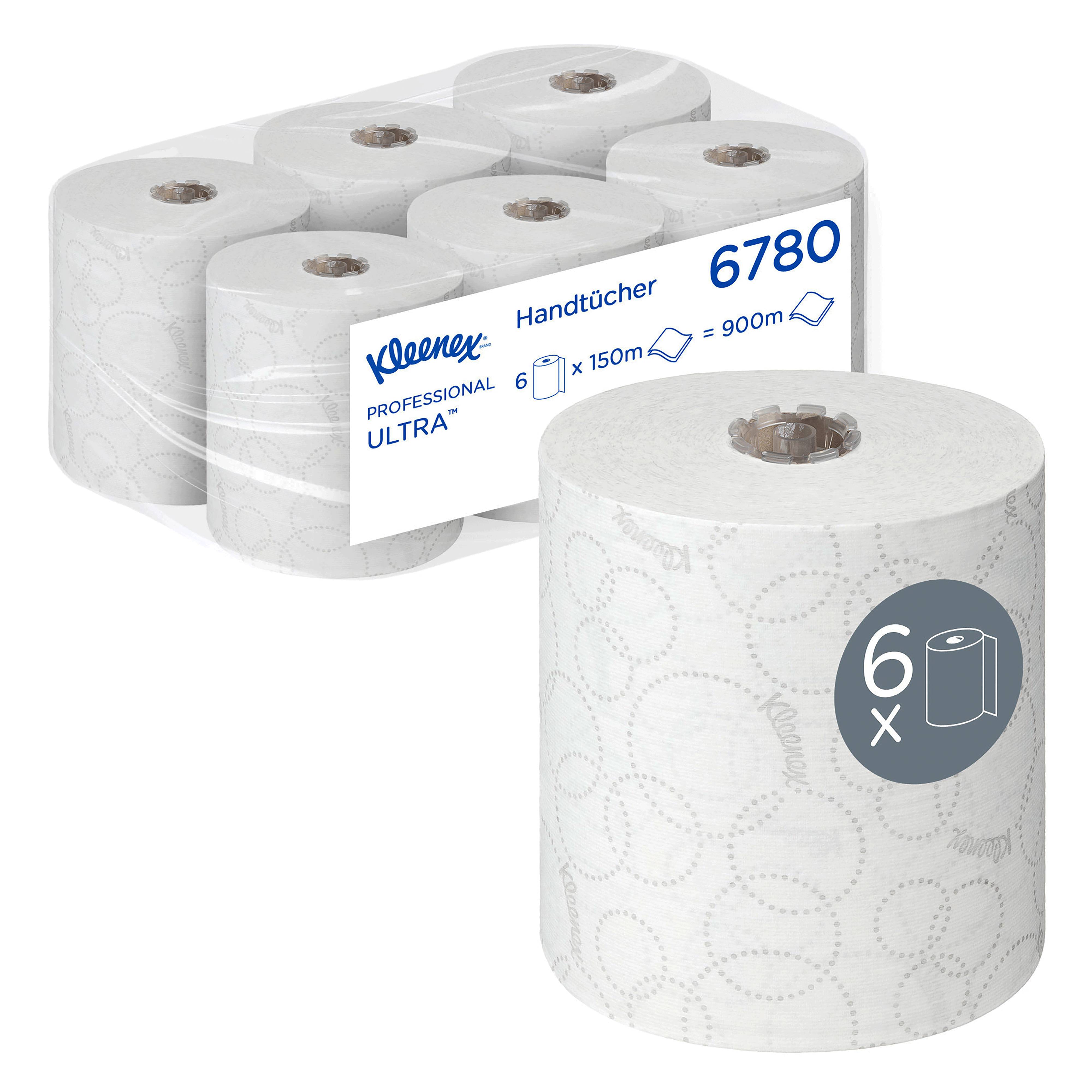 Ein Bild von Kleenex Ultra Handtuchrolle weiß - 19,5 cm