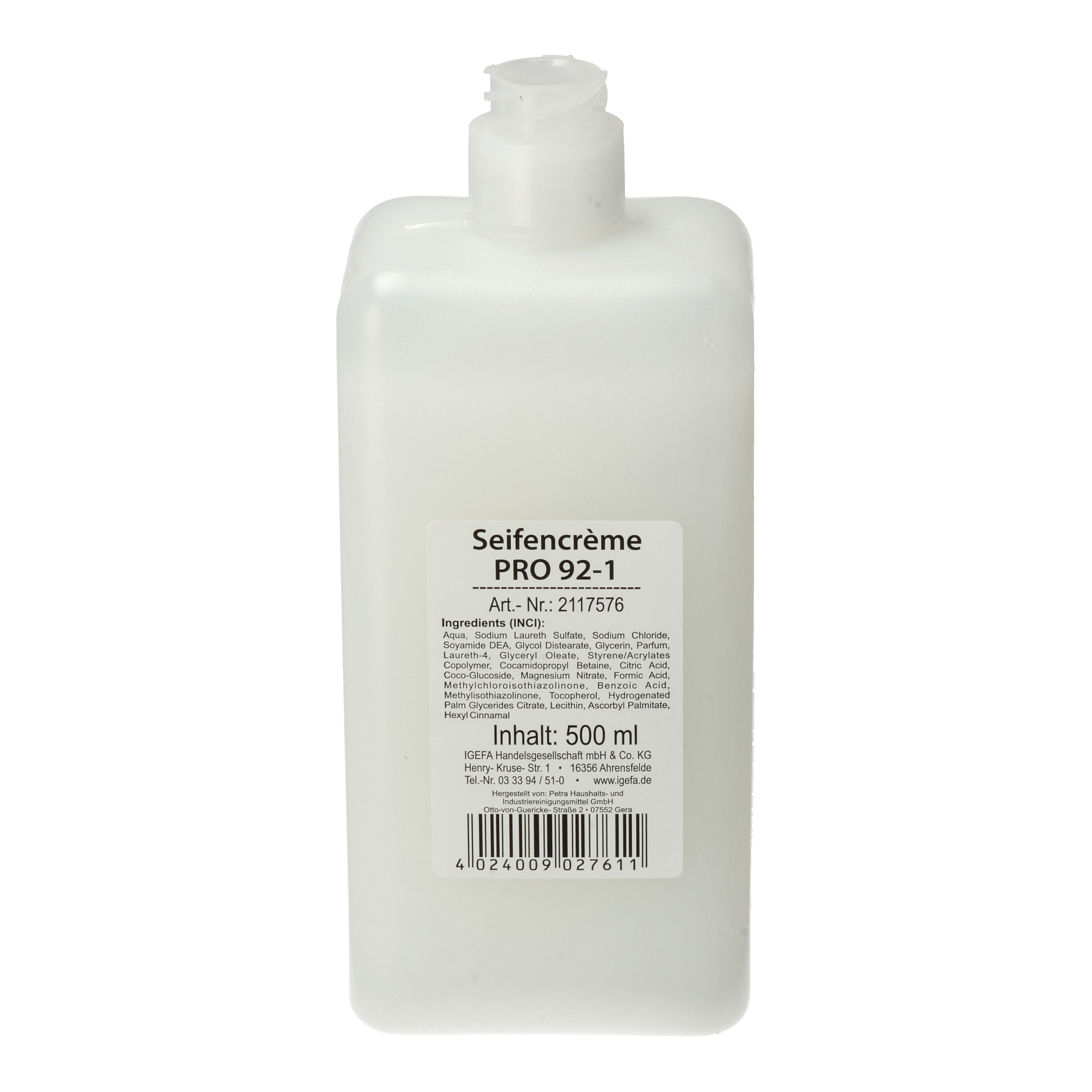 Ein Bild von CLEAN and CLEVER PROFESSIONAL Seifencreme PRO92-1 - 12x500 ml