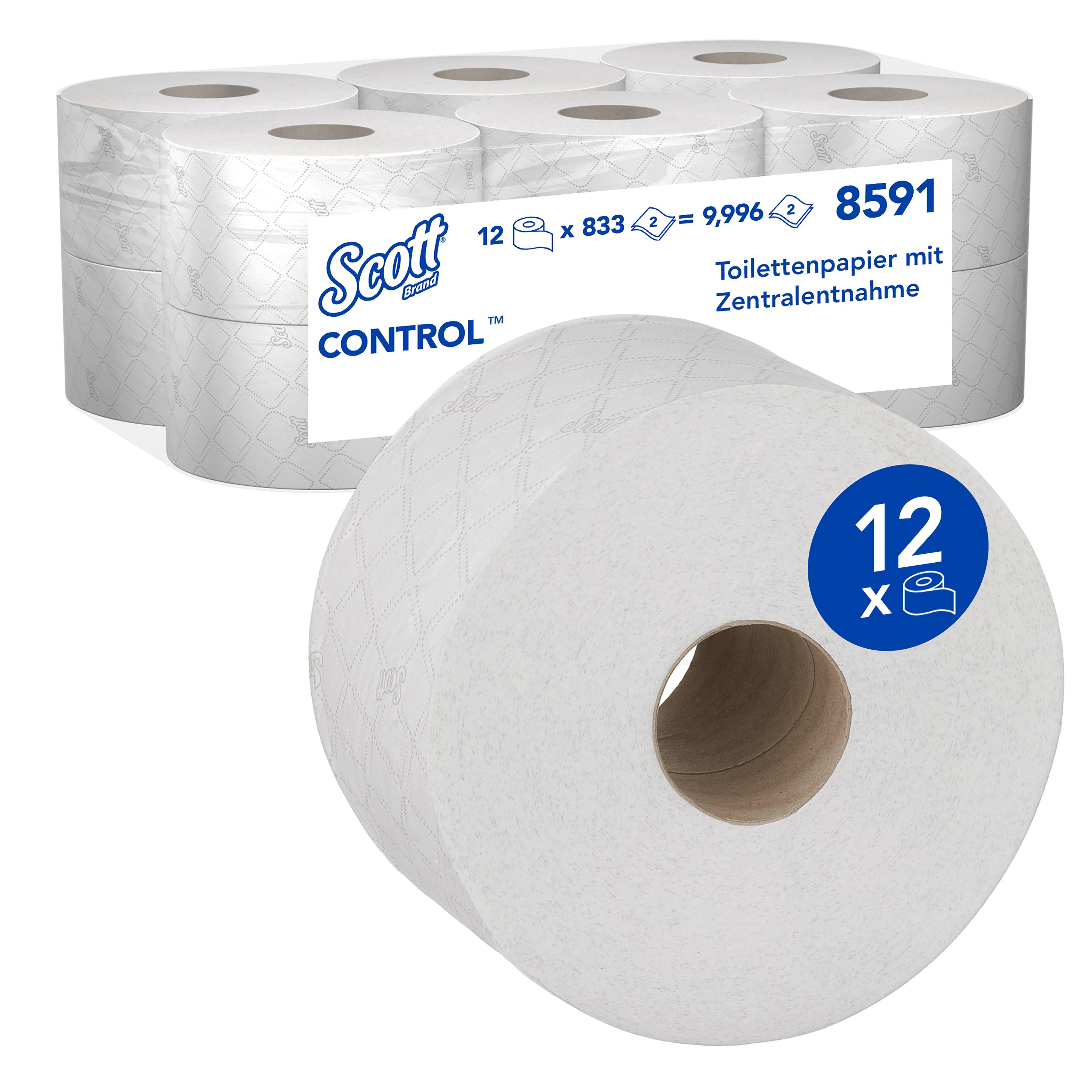 Ein Bild von Scott CONTROL Jumbo-Toilettenpapier weiß - 2-lagig