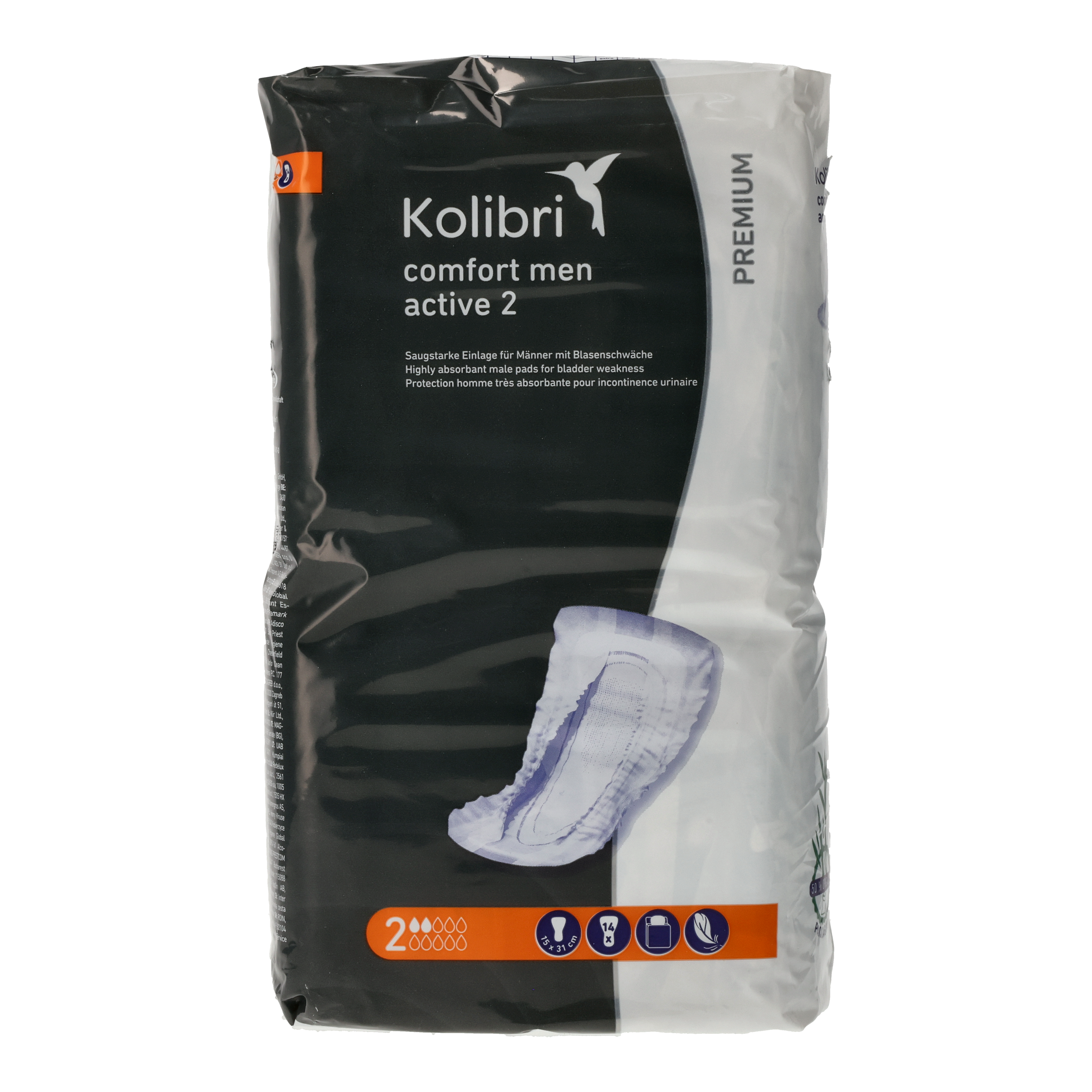 Kolibri comfort PREMIUM men 2 active Einlage - 500 ml