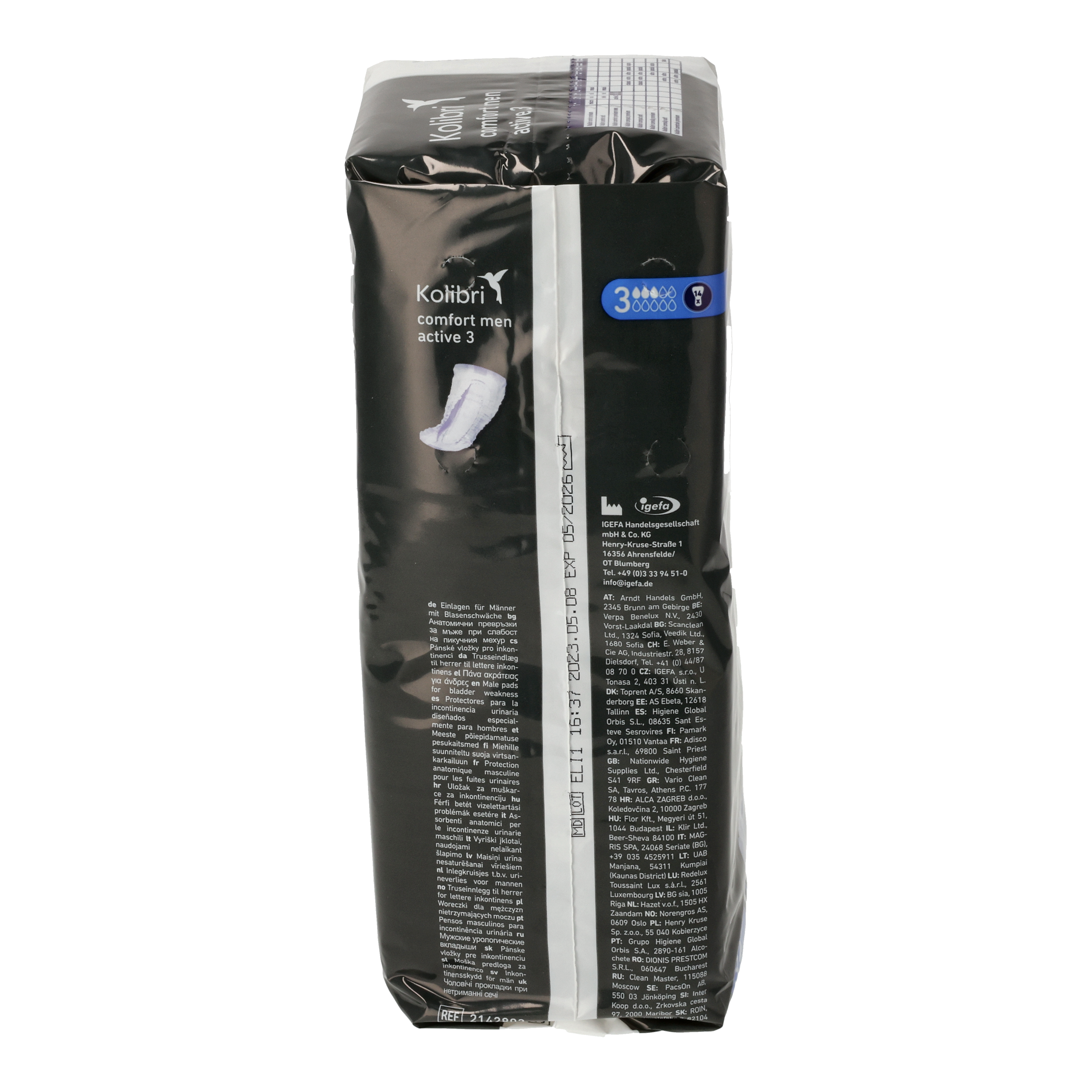 Kolibri comfort PREMIUM men 3 active Einlage - 600 ml | Levejo
