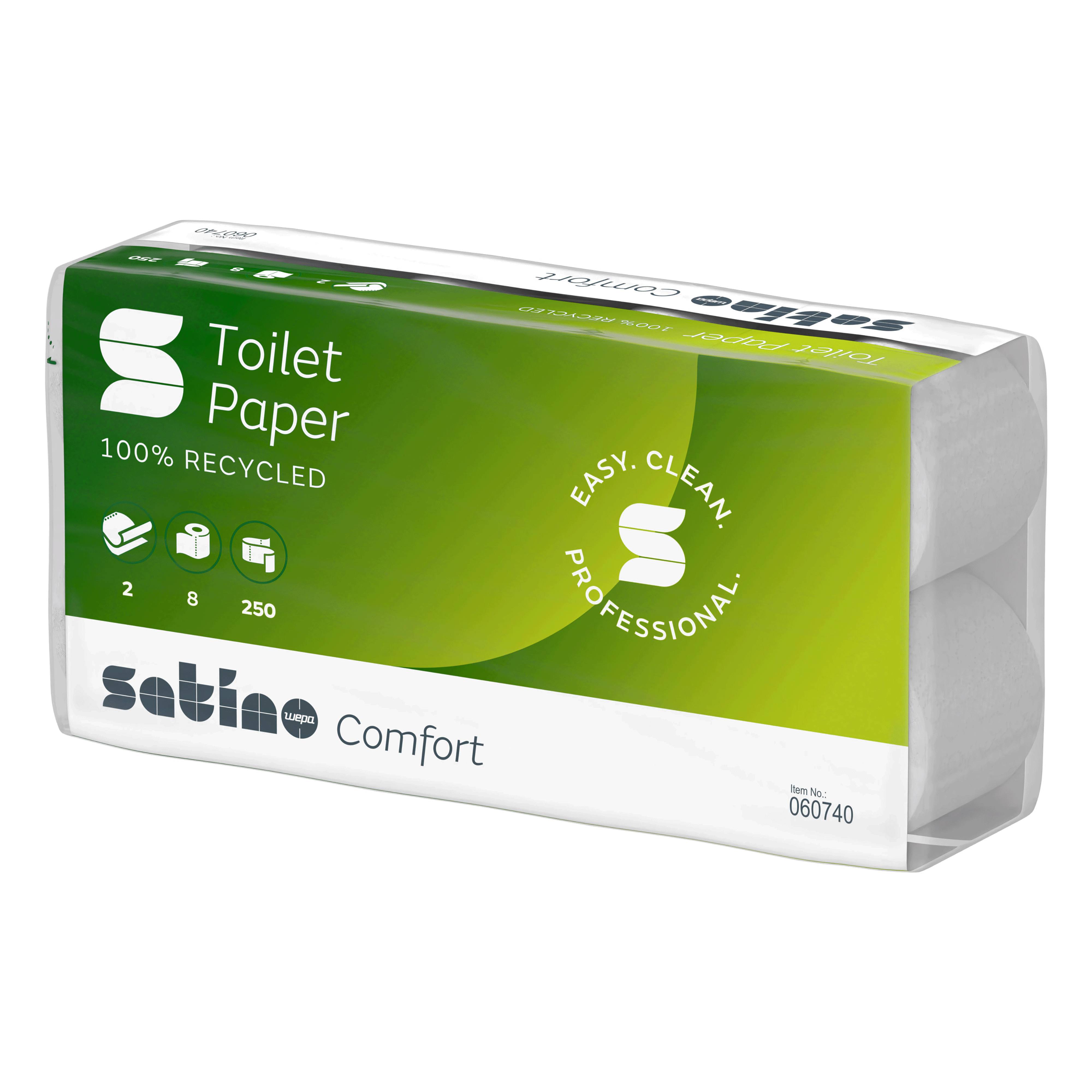 Ein Bild von Wepa satino comfort MT1 Toilettenpapier hochweiß - 2-lagig