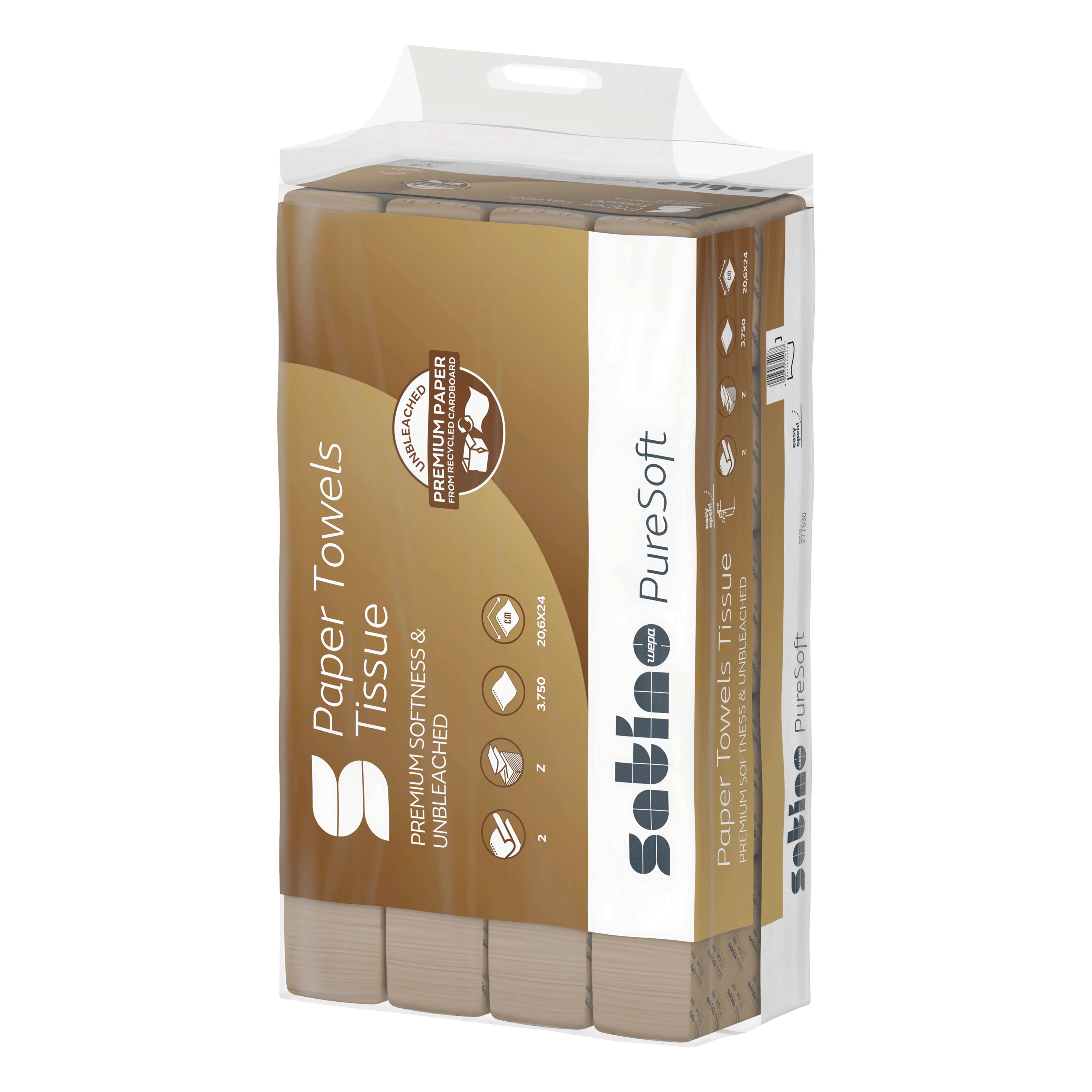 Wepa satino PureSoft Falthandtuch beige - 20,6x24 cm