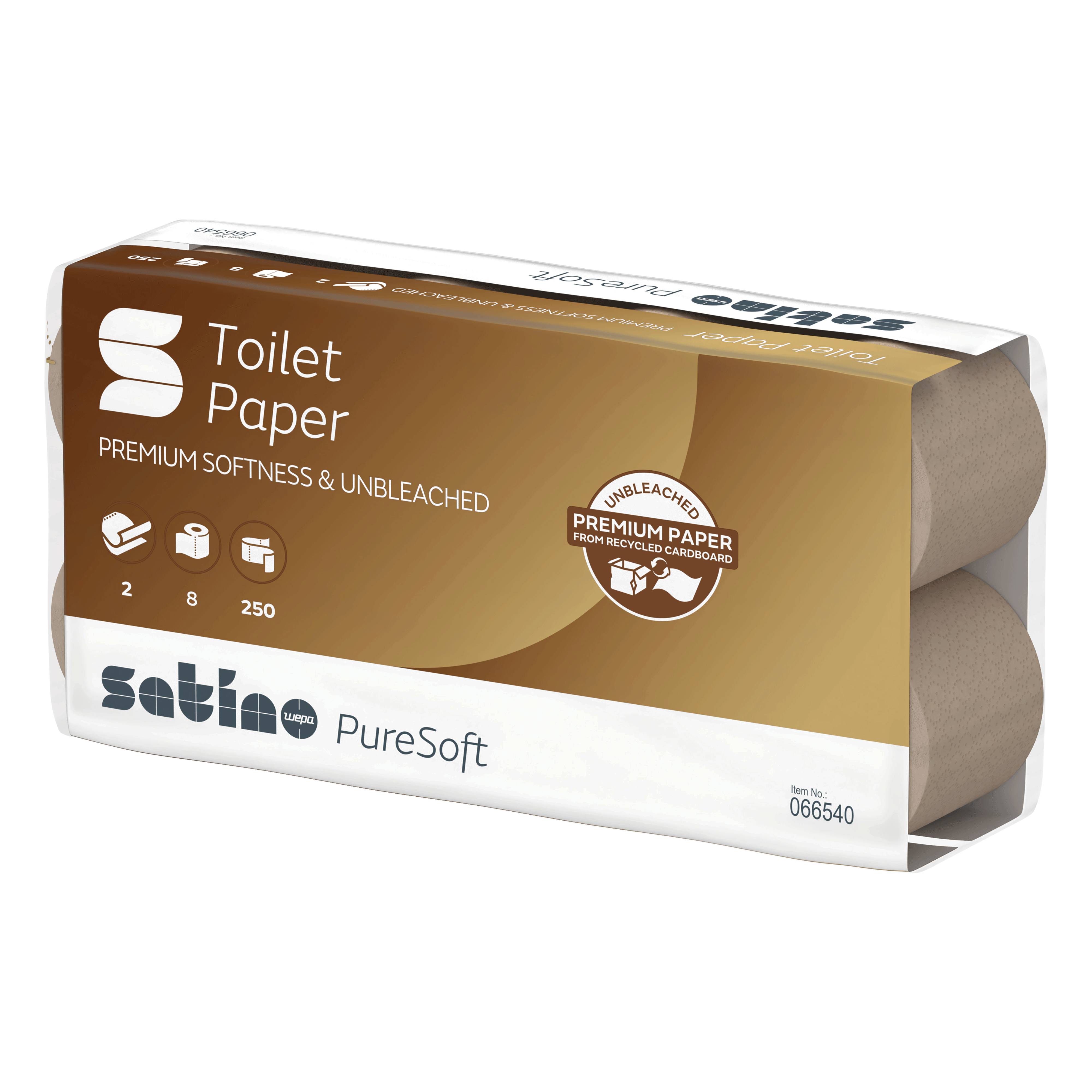 Ein Bild von Wepa satino PureSoft M1 Toilettenpapier beige - 2-lagig