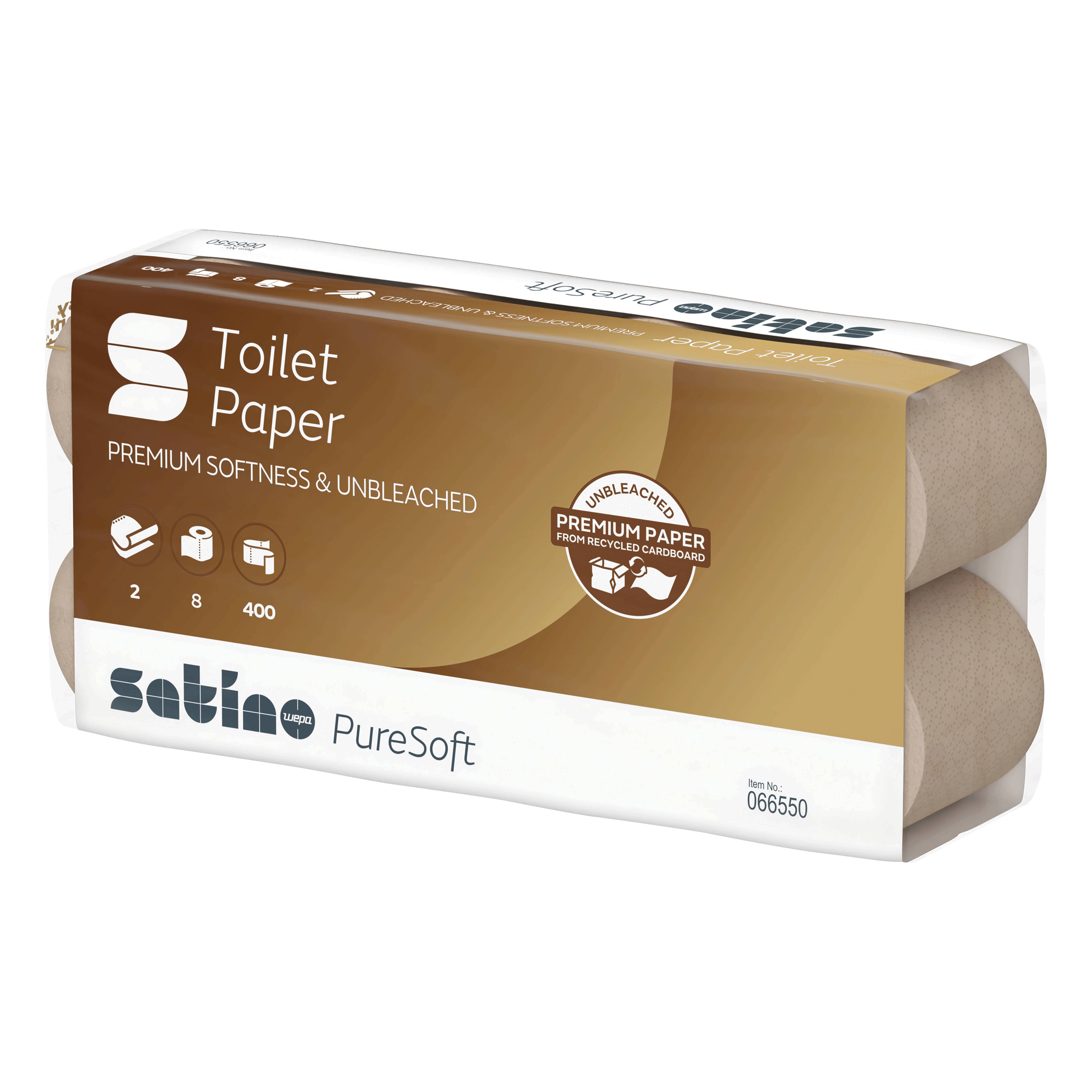 Ein Bild von Wepa satino PureSoft M1 Toilettenpapier beige - 2-lagig